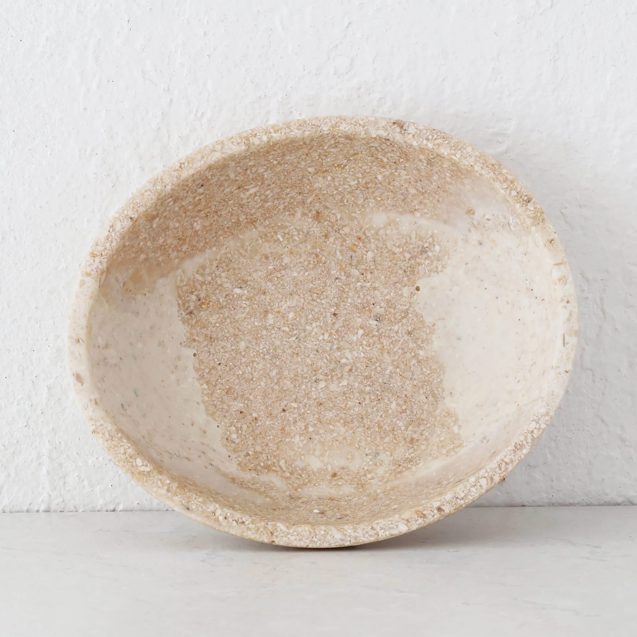 BARLETTA ROUNDED RESIN SERVING BOWL  |  SMALL 15CM  |  SANDY DUNE + TERRAZZO WHITE RESIN - Image 2