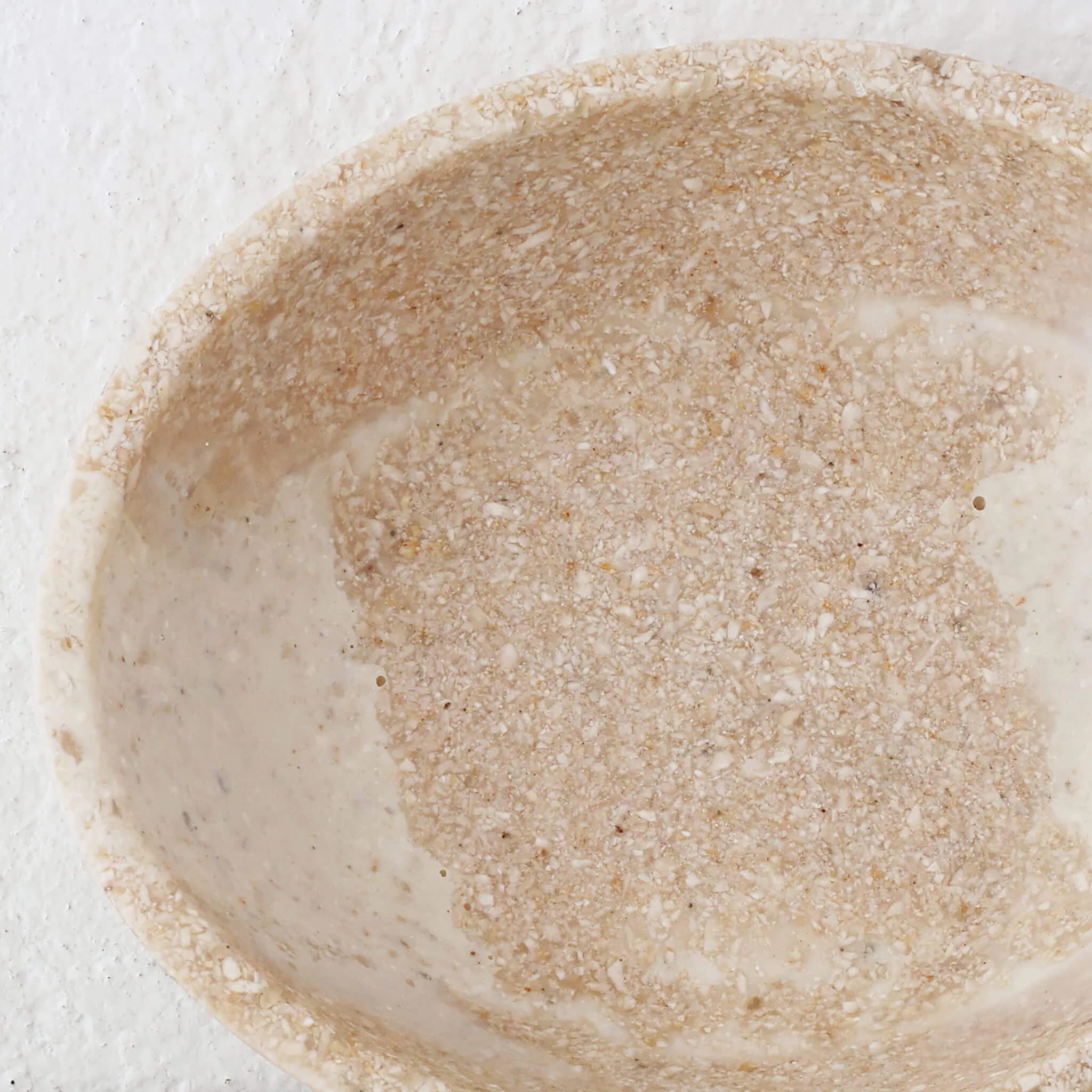 BARLETTA ROUNDED RESIN SERVING BOWL  |  SMALL 15CM  |  SANDY DUNE + TERRAZZO WHITE RESIN - Image 5