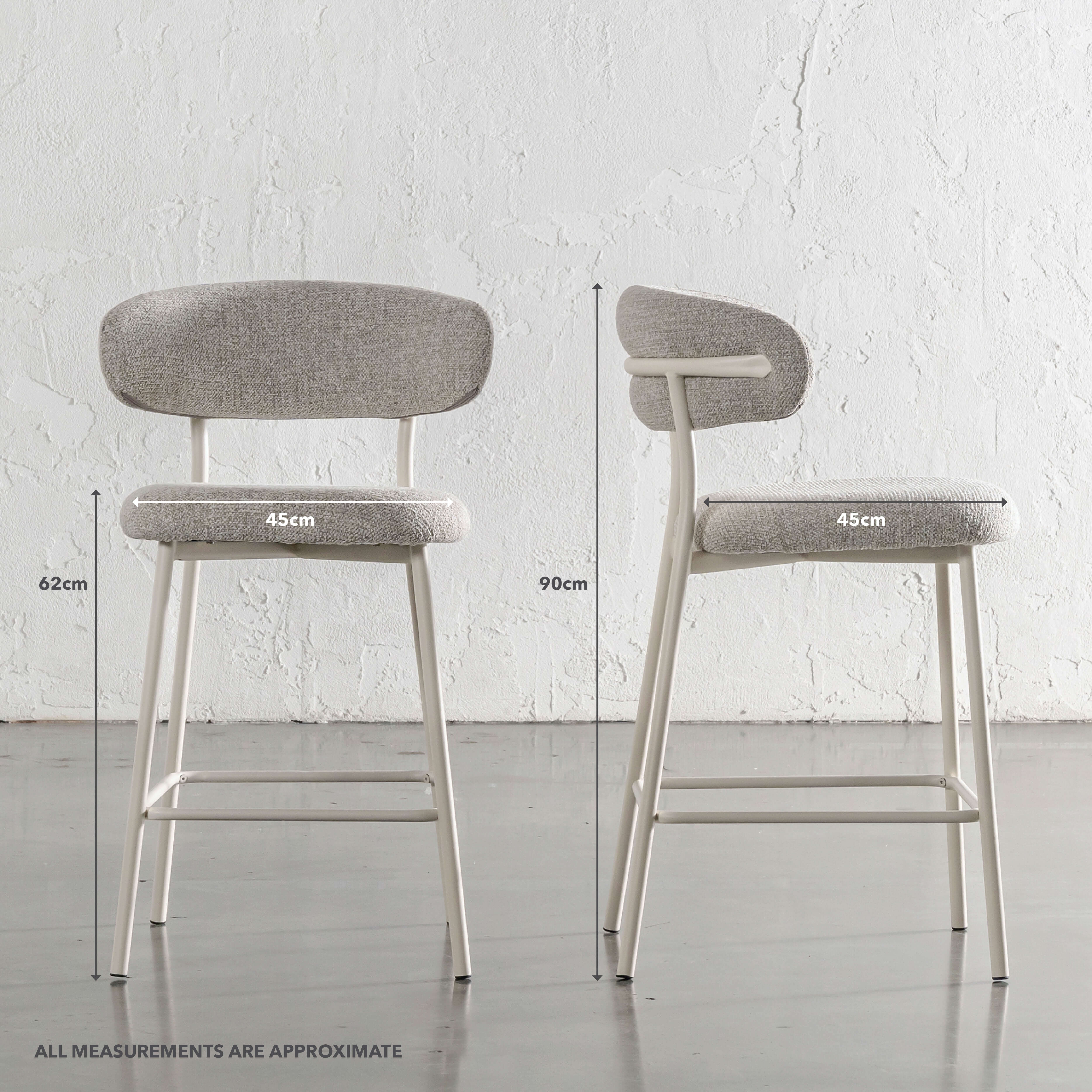 ROCHE FABRIC BAR CHAIR  |  BUNDLE X2  |  FLAX ROYALE + WHITE FRAME - Image 4