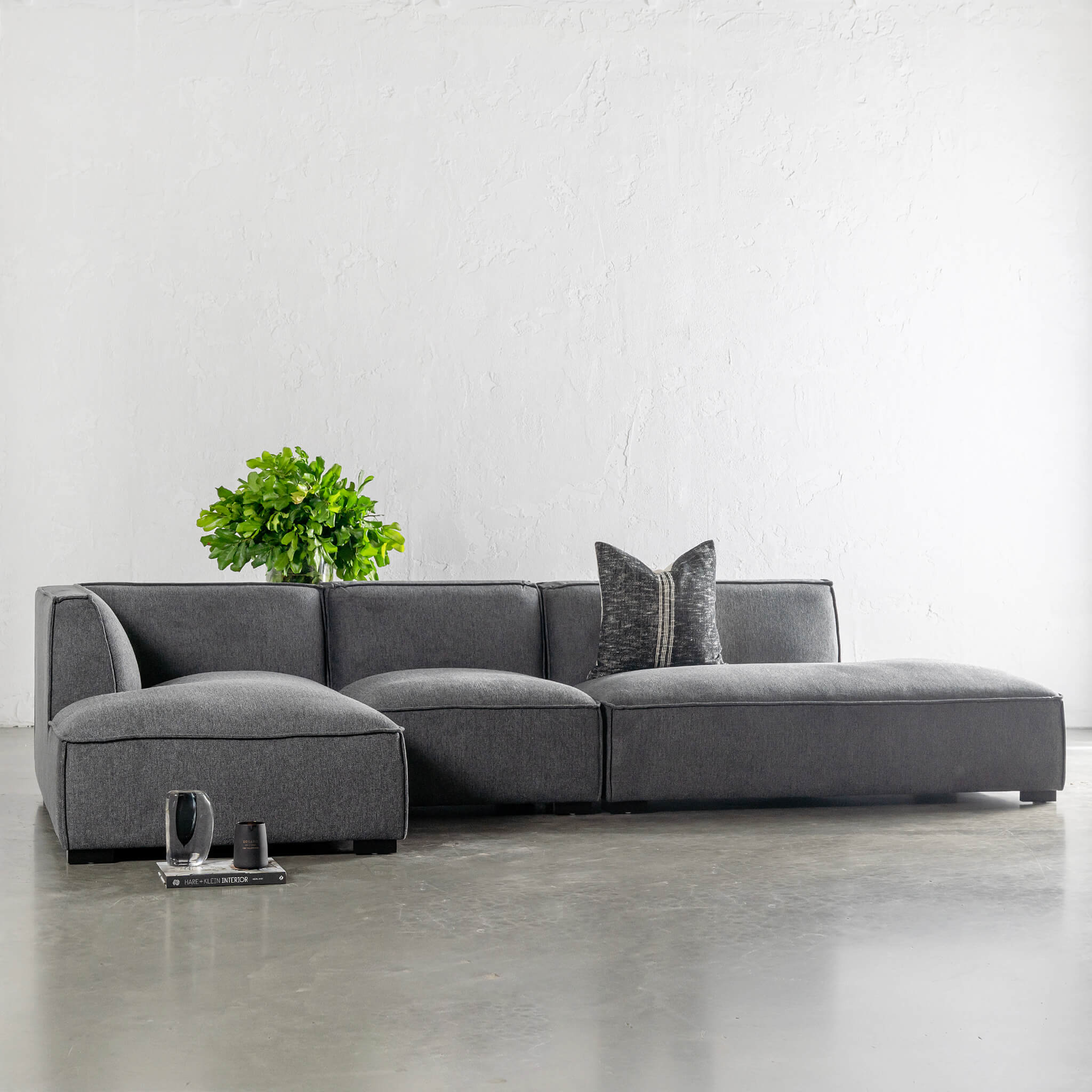 50% LTD SALE | PROVATO MODULAR OPEN ENDED SOFA | GRANITE SHADOW