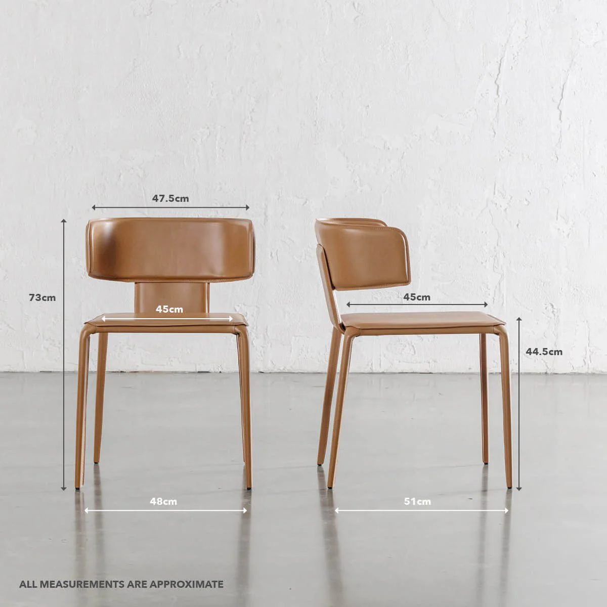 ALLAIRE MID CENTURY VEGAN LEATHER DINING CHAIR | SADDLE TAN - Image 5