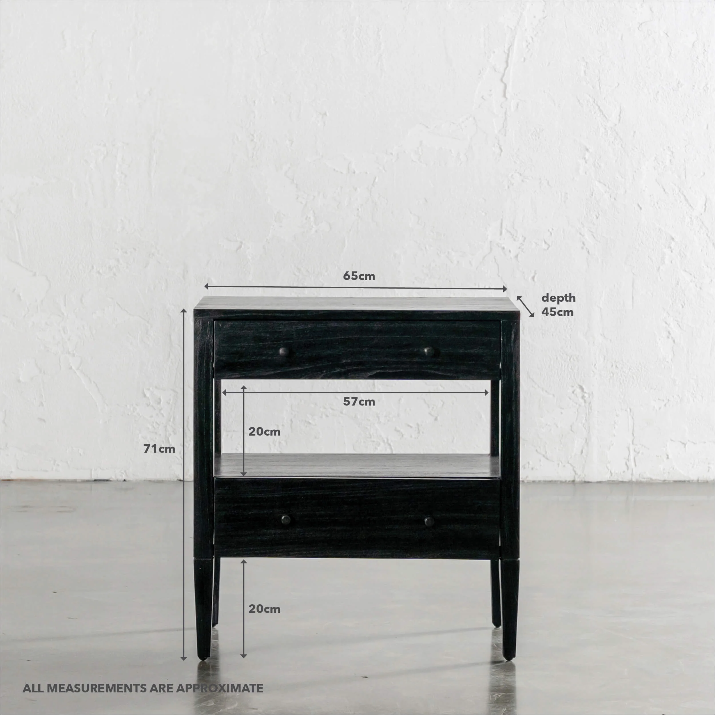 AMARA CONRAD BEDSIDE NIGHTSTAND  |  BLACK TIMBER GRAIN - Image 7