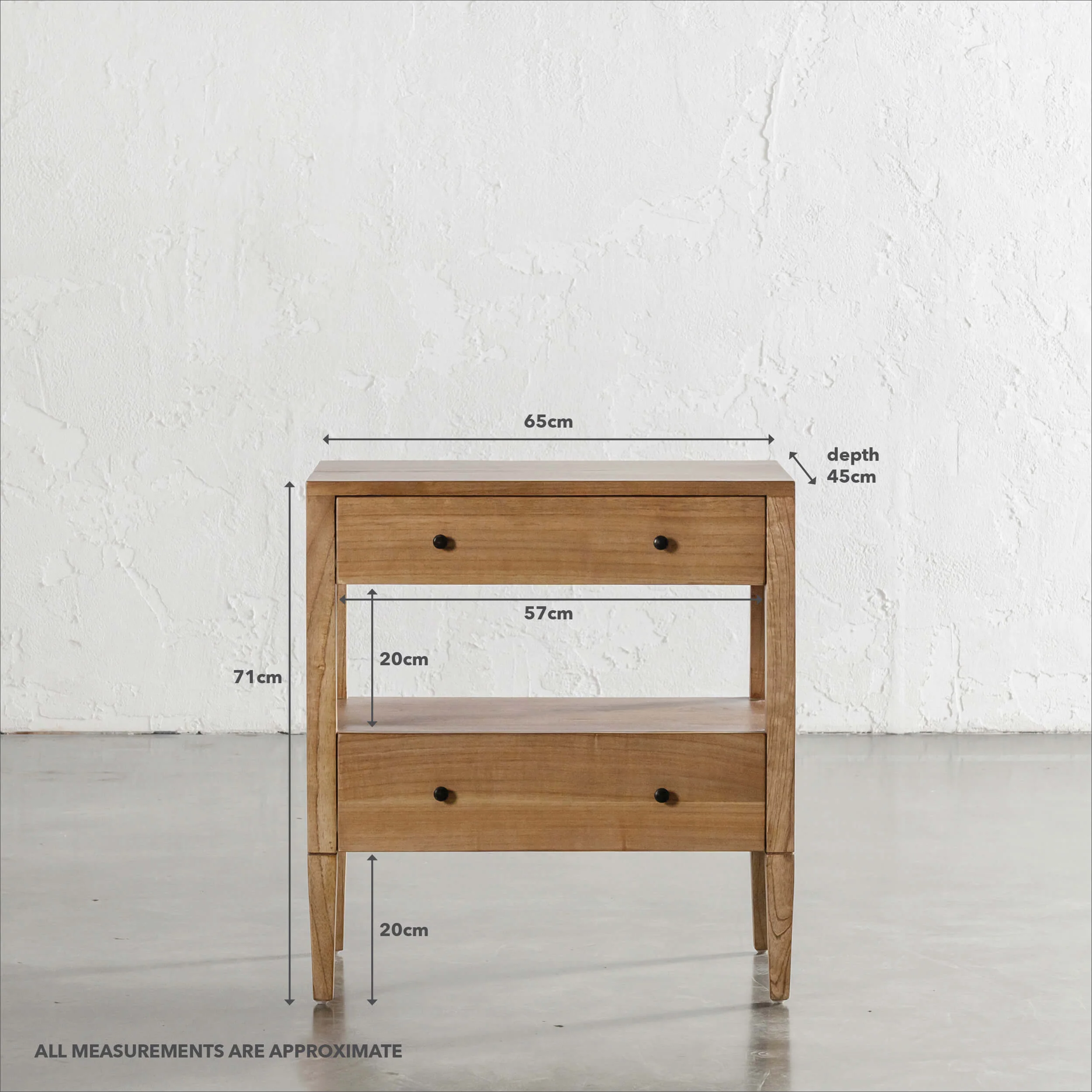 AMARA CONRAD BEDSIDE NIGHTSTAND | NATURAL TIMBER GRAIN - Image 8