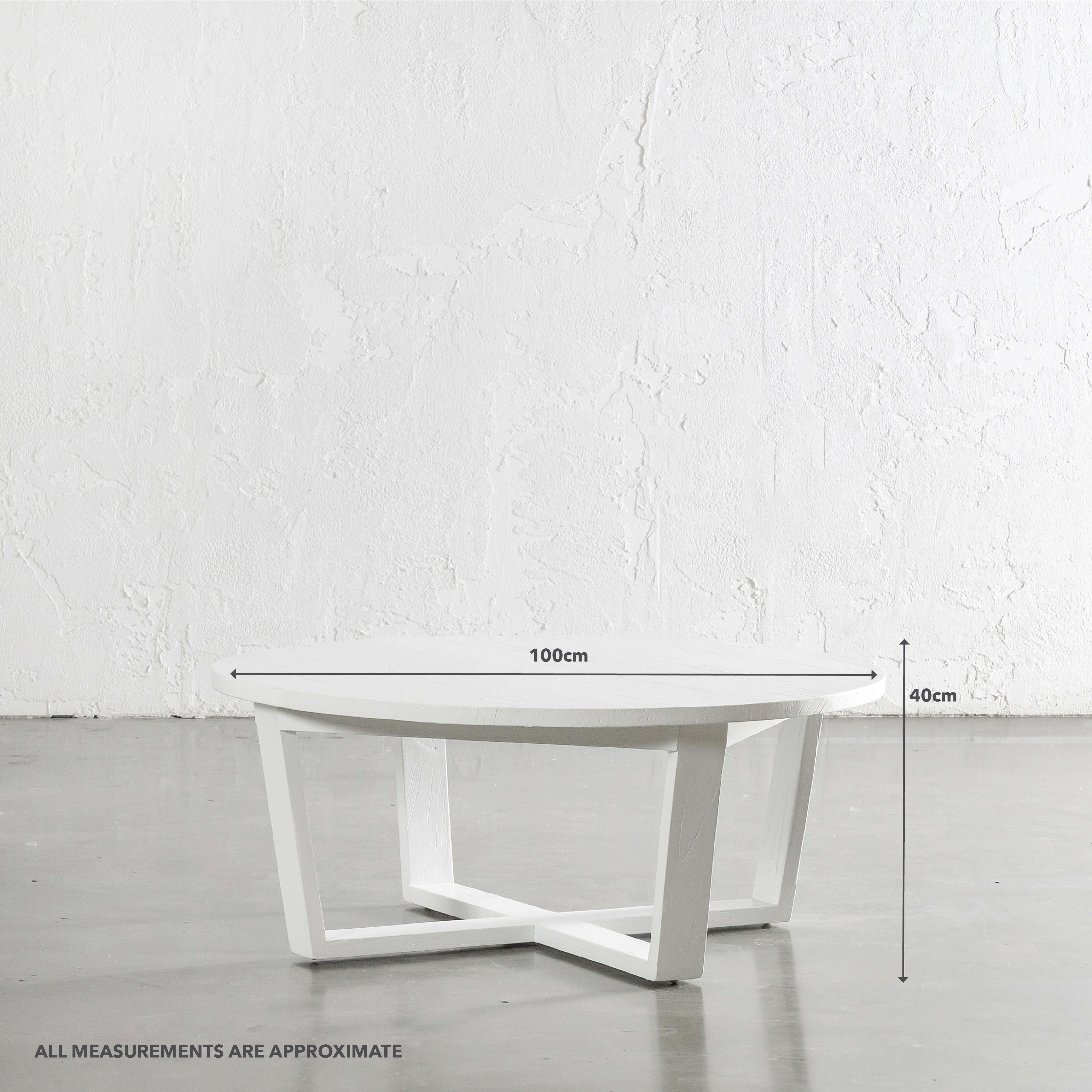 AMARA MID CENTURY TIMBER COFFEE TABLE  |  SOLID TOP WHITE | ROUND - Image 8