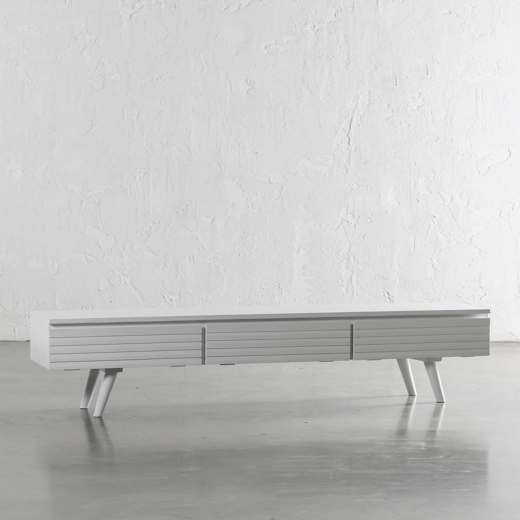 AMARA MID CENTURY TIMBER TV STAND  |  CLOSED 3 DOOR 190CM  |  WHITE - Image 7