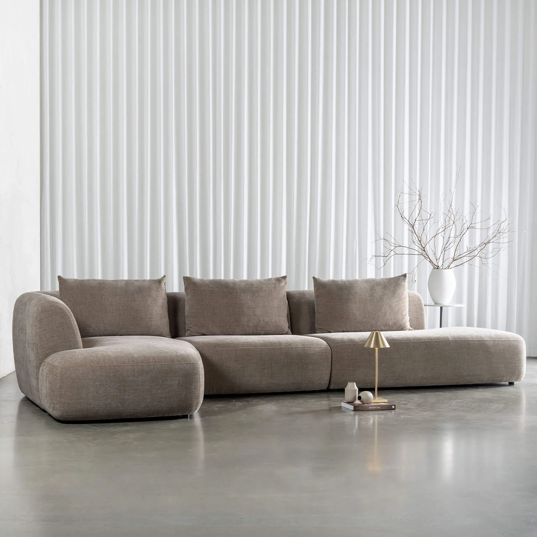 AMEDEO CORNER MODULAR CHAISE LOUNGE SOFA  |  DRIFTWOOD TAUPE - Image 3