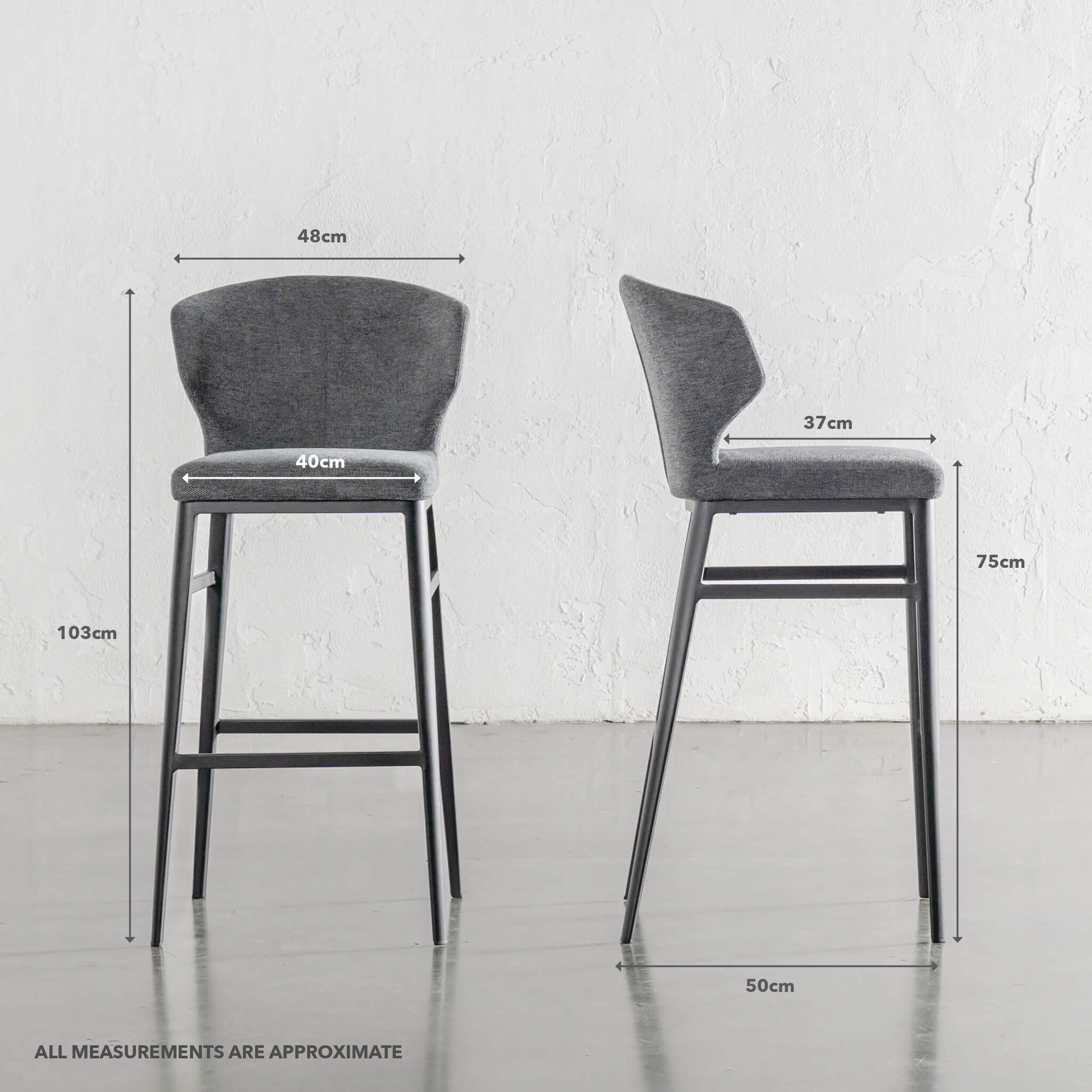 ANDERS BAR CHAIR | GRANITE SHADOW WEAVE - Image 4