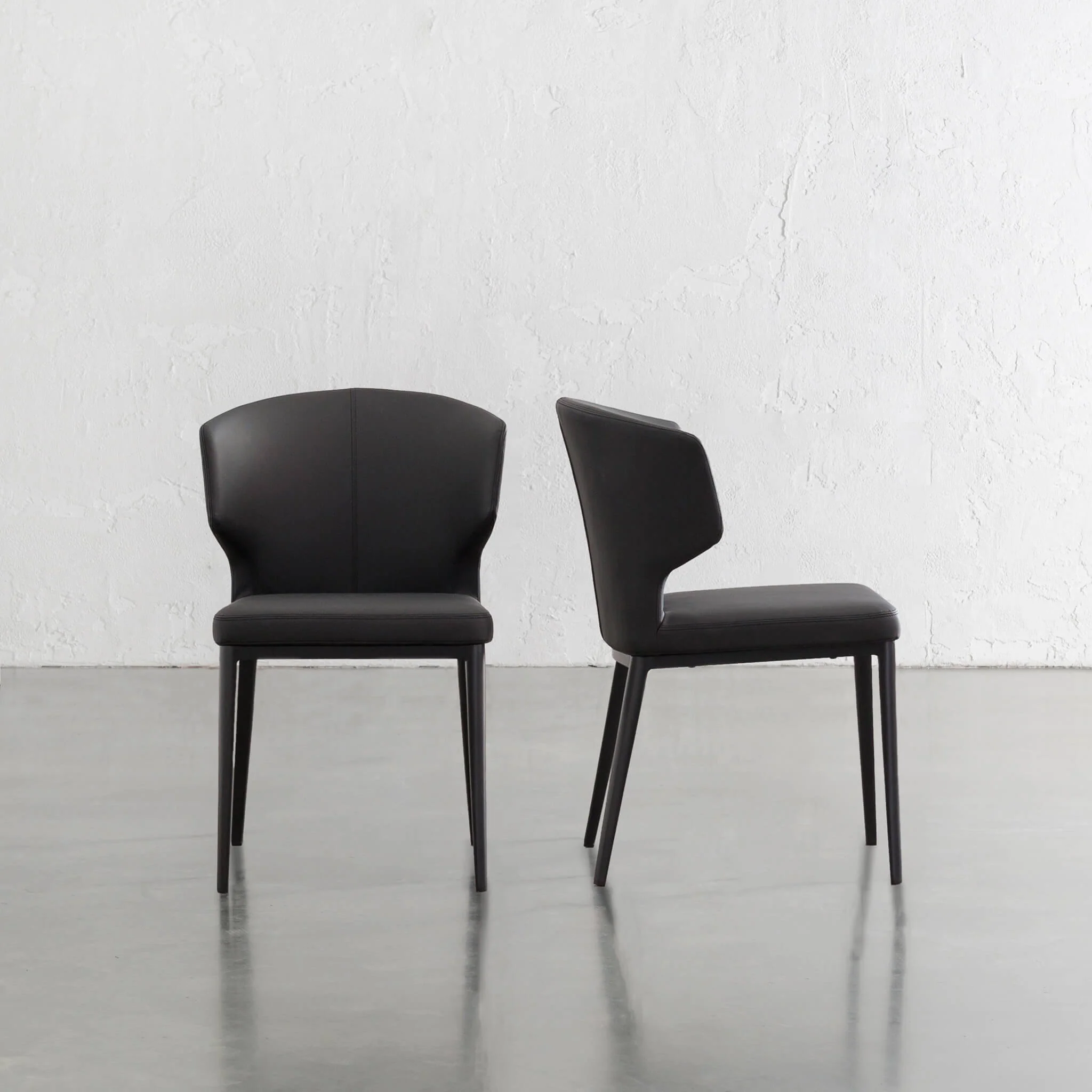 ANDERS VEGAN LEATHER DINING CHAIR | BUNDLE + SAVE | NOIR BLACK VEGAN LEATHER
