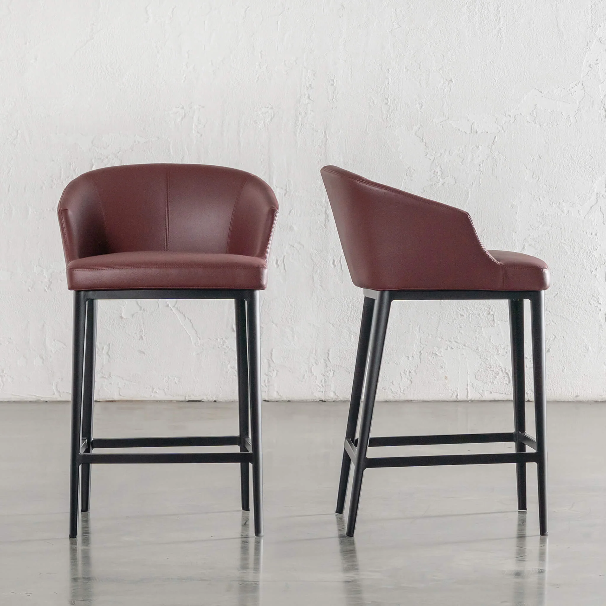ANTONIS COUNTER STOOL | BURNISHED CURRANT VEGAN LEATHER