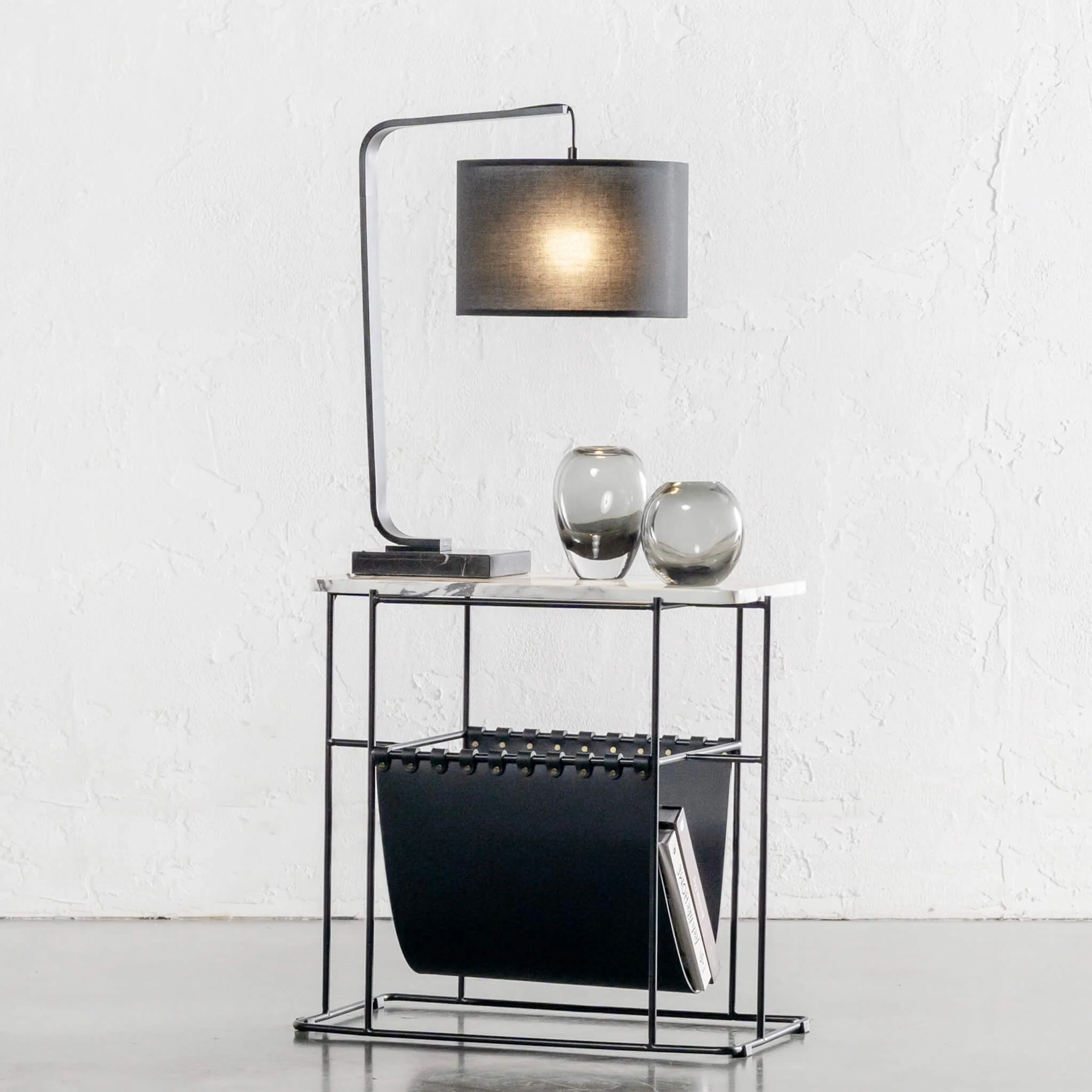 ARC NINETY SQUARE TABLE LAMP | BLACK + BLACK MARBLE BASE | BUNDLE X 2 - Image 5