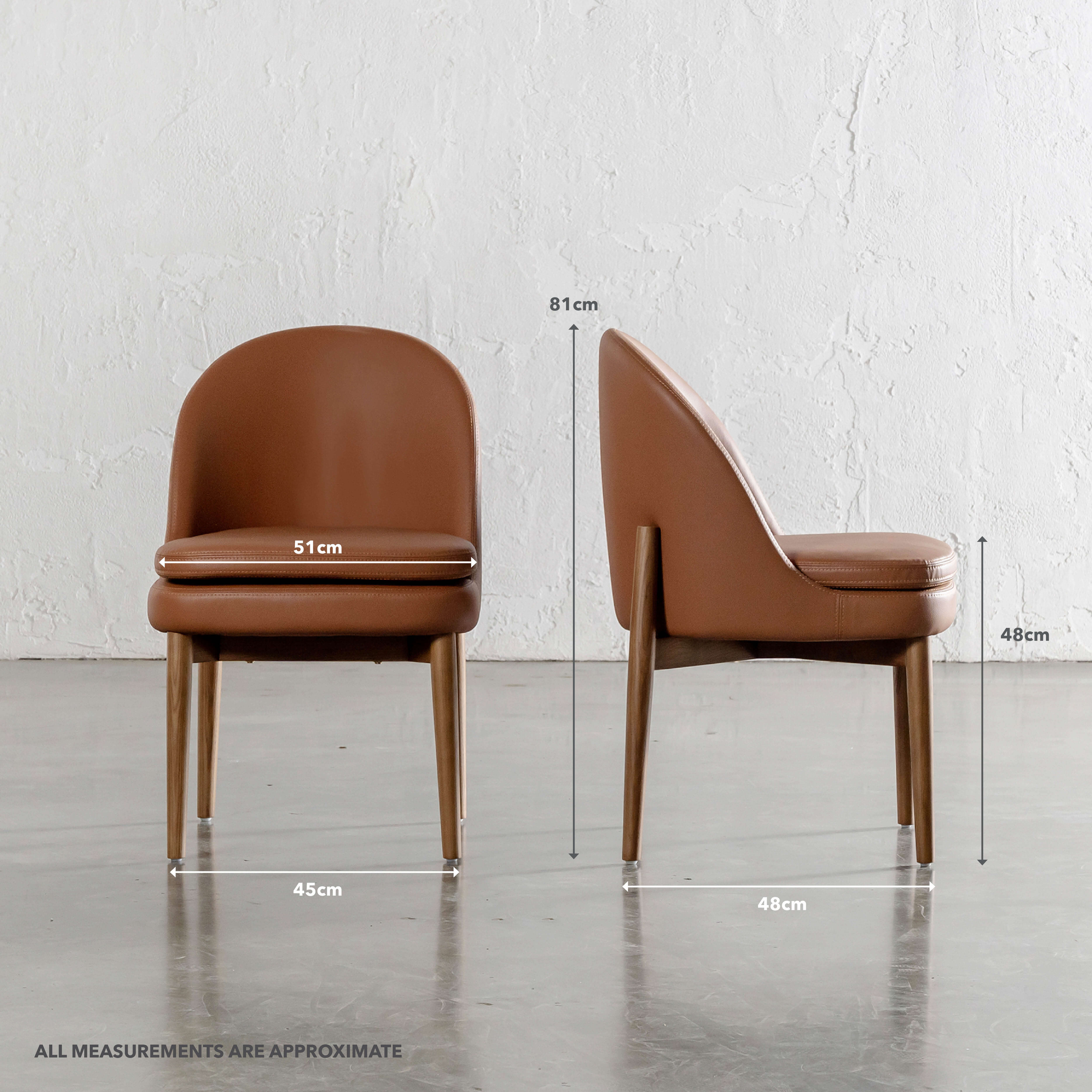 ARCHER VEGAN LEATHER DINING CHAIR | BUNDLE + SAVE | TERRA CIGAR TAN + BIRCH ASH - Image 3