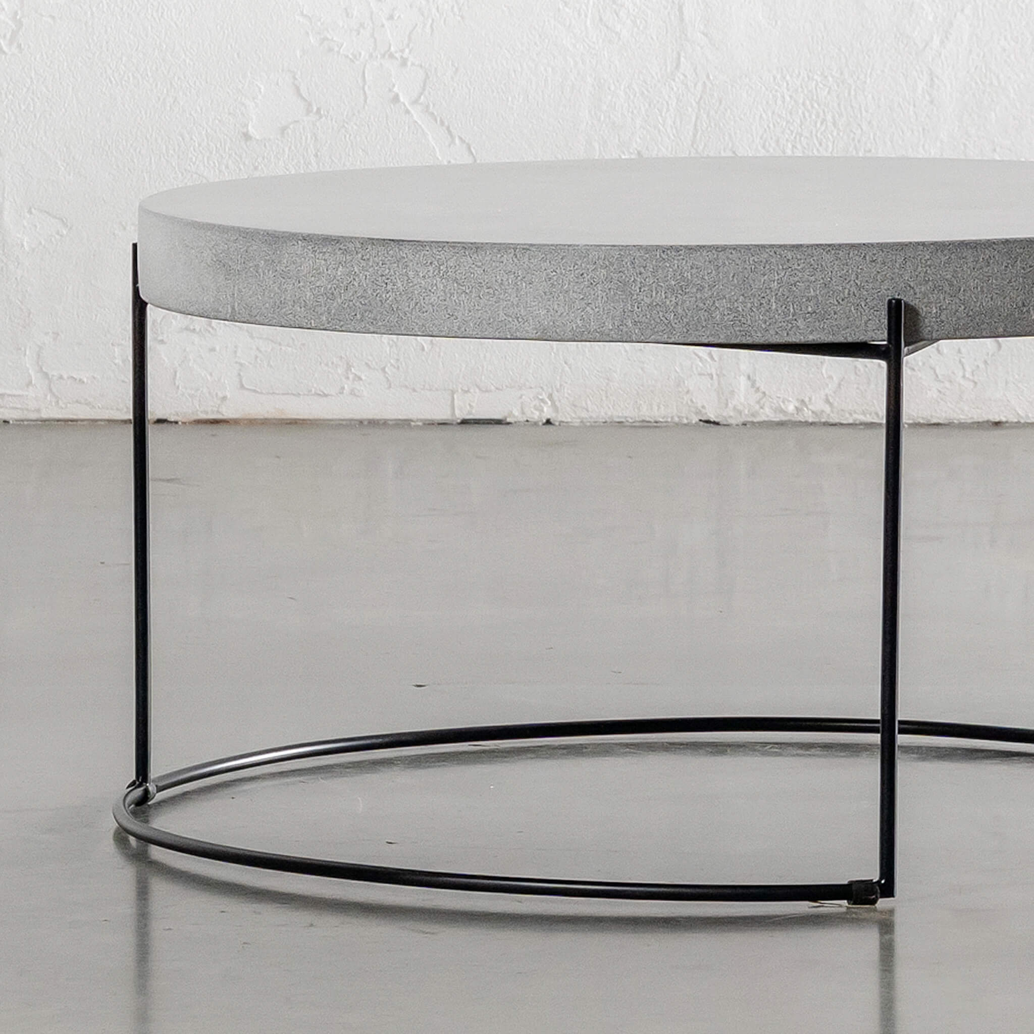 ARIA CONCRETE GRANITE COFFEE TABLE BUNDLE | 2 x COFFEE TABLES | ROUND | ZINC ASH - Image 5
