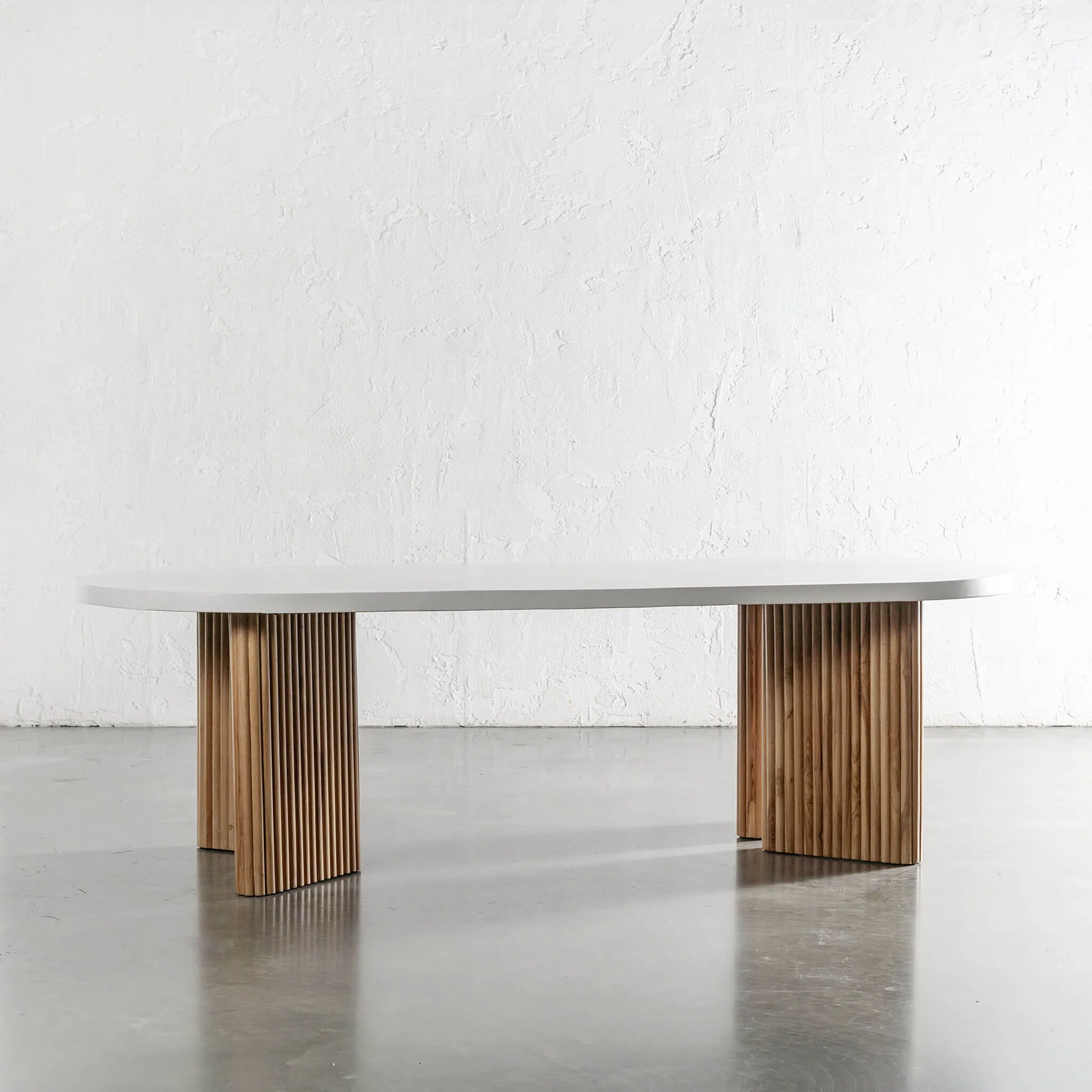 ARIA MONDELLO OVAL DINING TABLE  |  260CM + 300CM  |  BIANCO CIMENT - Image 5