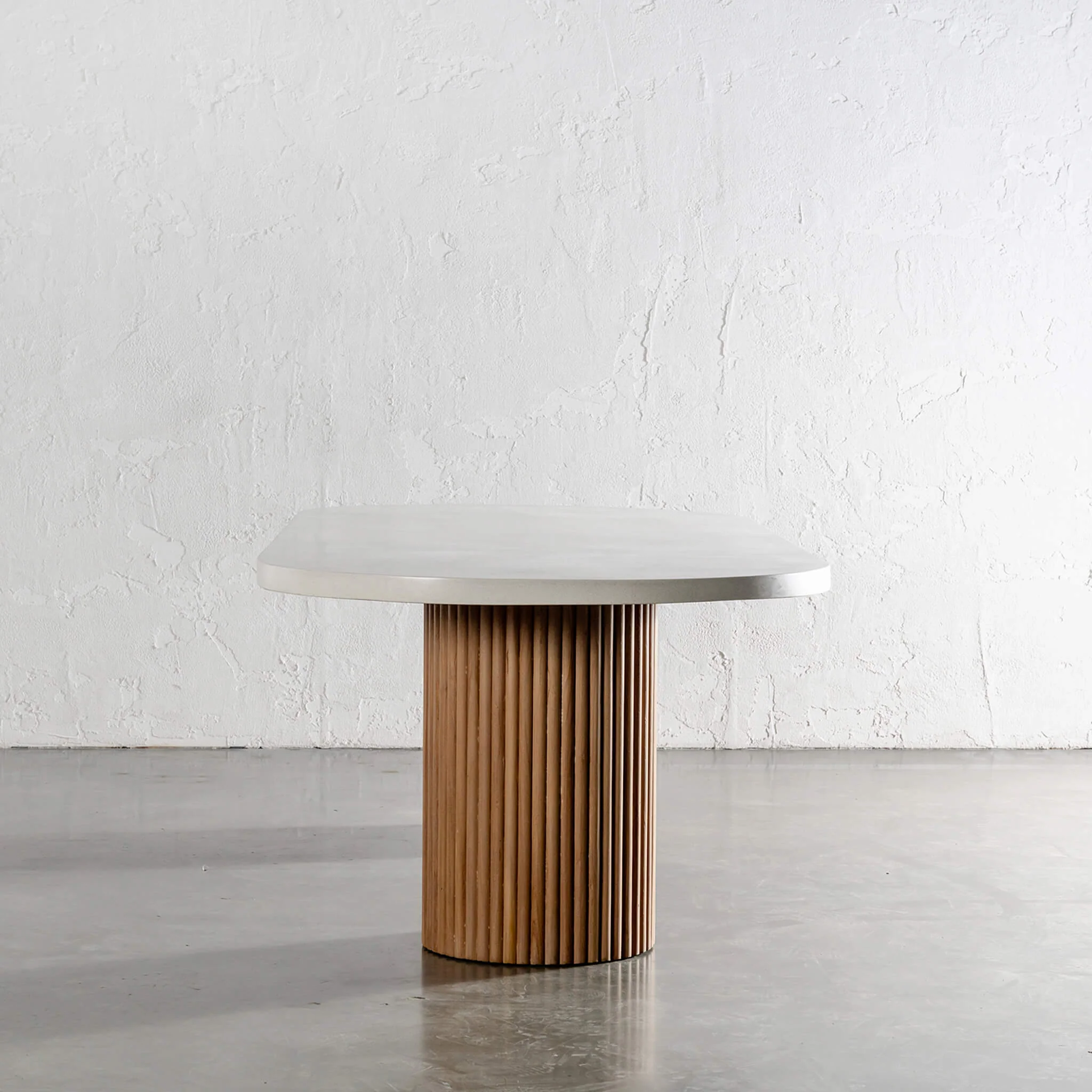 ARIA VITOLO PILLAR OVAL DINING TABLE | BIANCO CIMENT | 220CM - Image 4