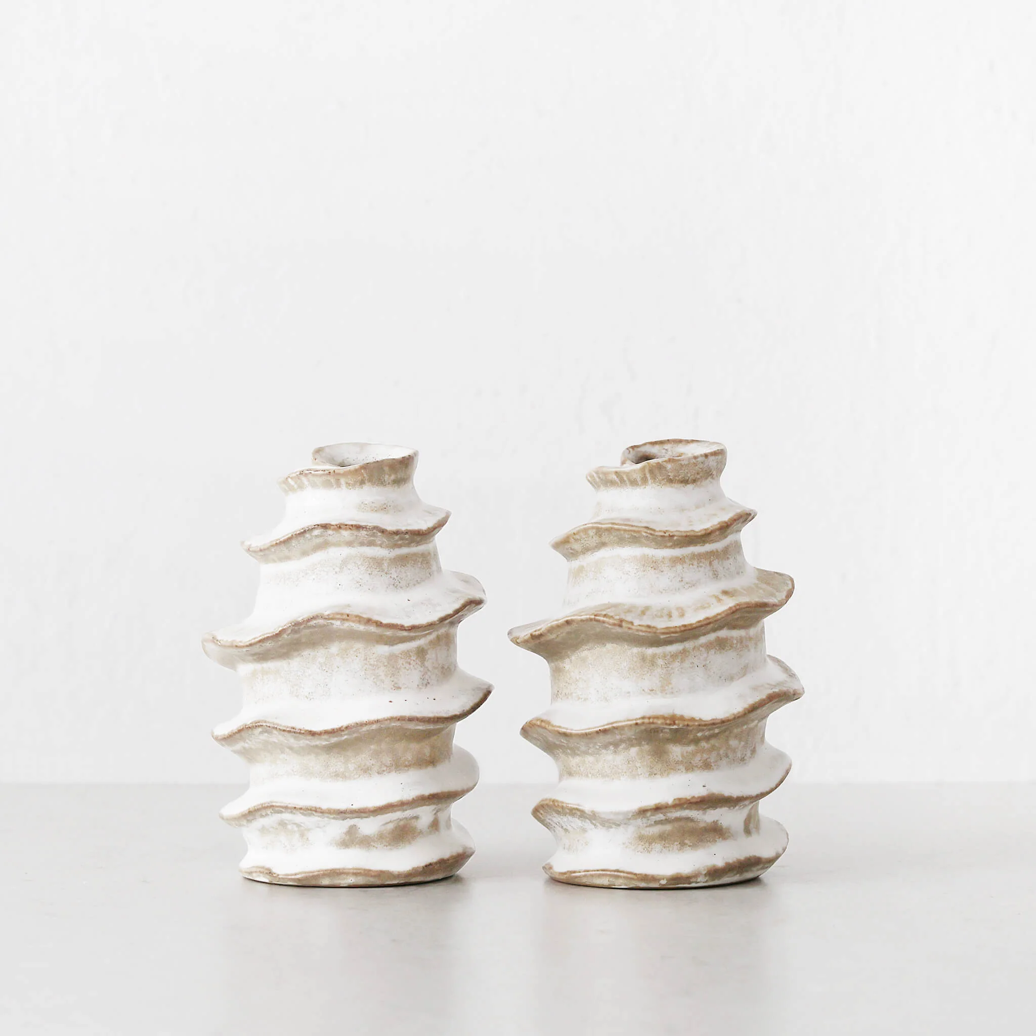 BARDIN ORGANIC MATTE BUD VASE BUNDLE X2  |  TALL  |  TAUPE FOG CERAMIC - Image 2