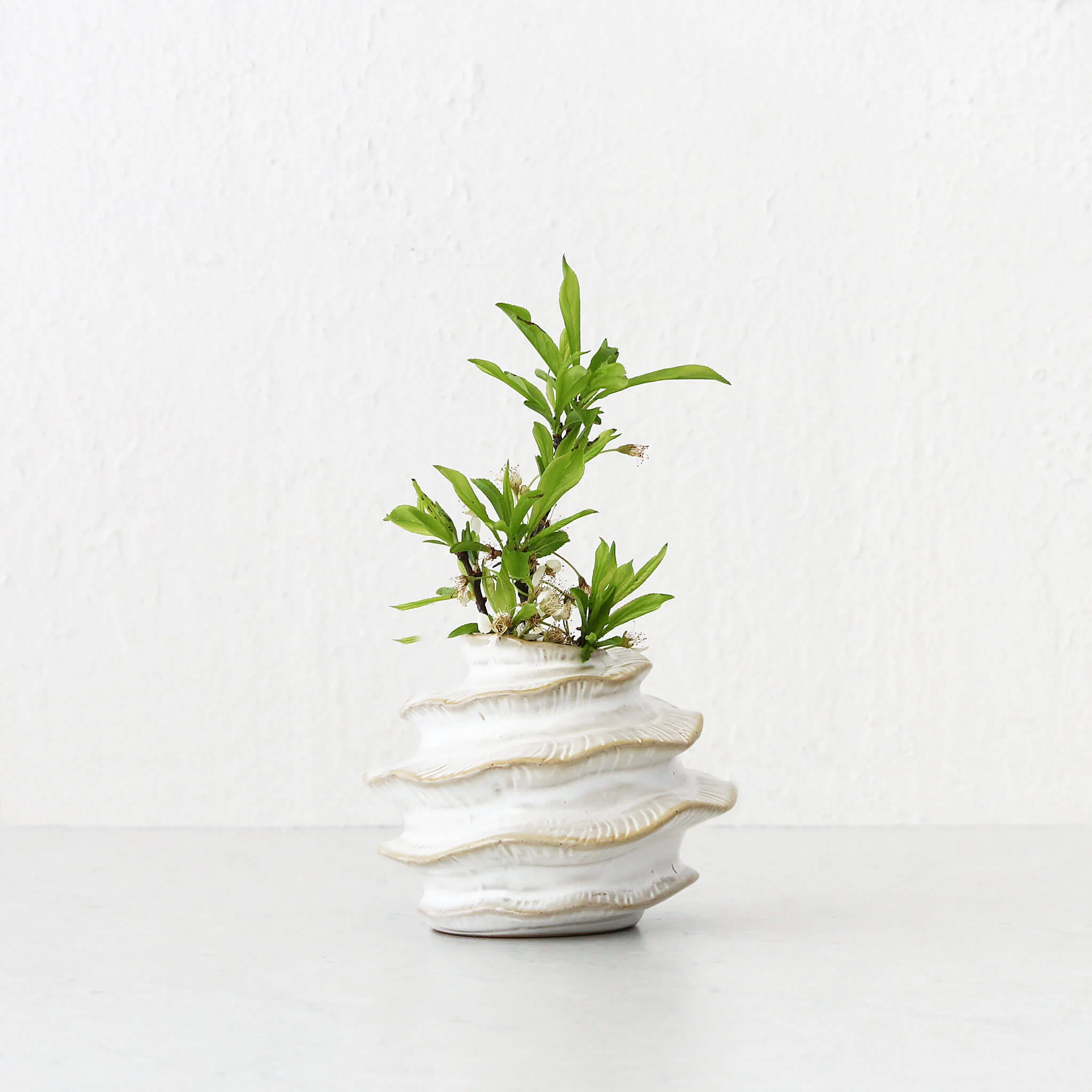 BARDIN ORGANIC GLOSS BUD VASE | MEDIUM | BURNISHED PARCHMENT CERAMIC