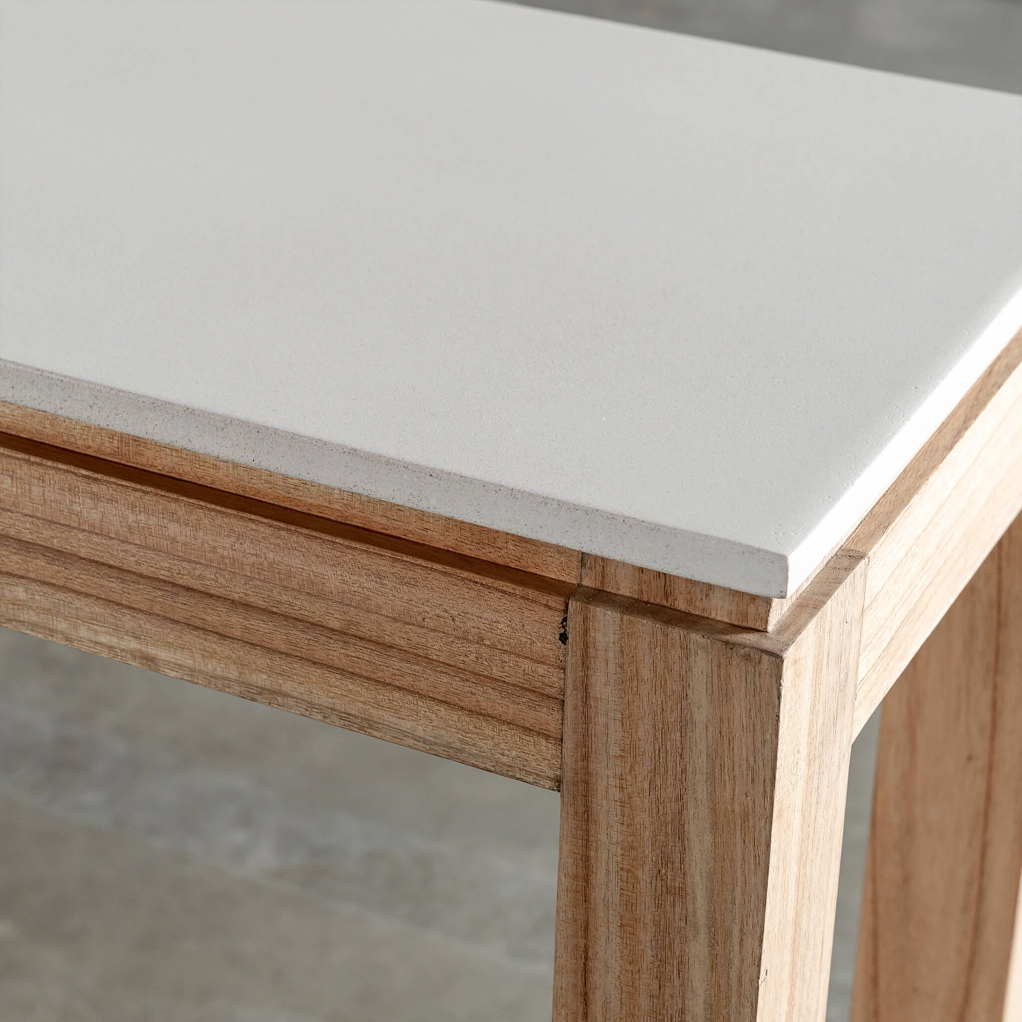 BASILIO CONSOLE TABLE | 180CM | NATURAL ASH + BIANCO CIMENT - Image 3