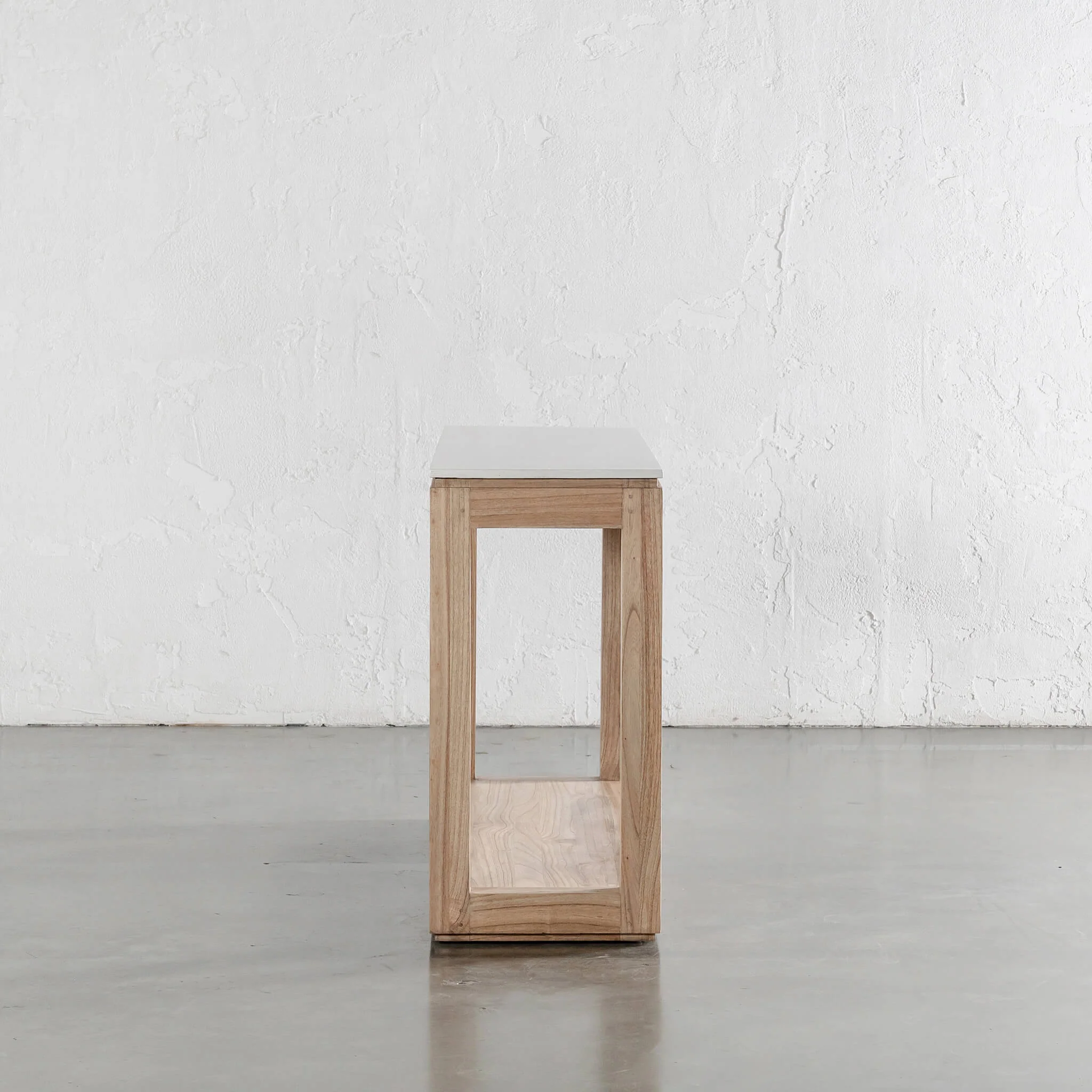BASILIO CONSOLE TABLE | 180CM | NATURAL ASH + BIANCO CIMENT - Image 5