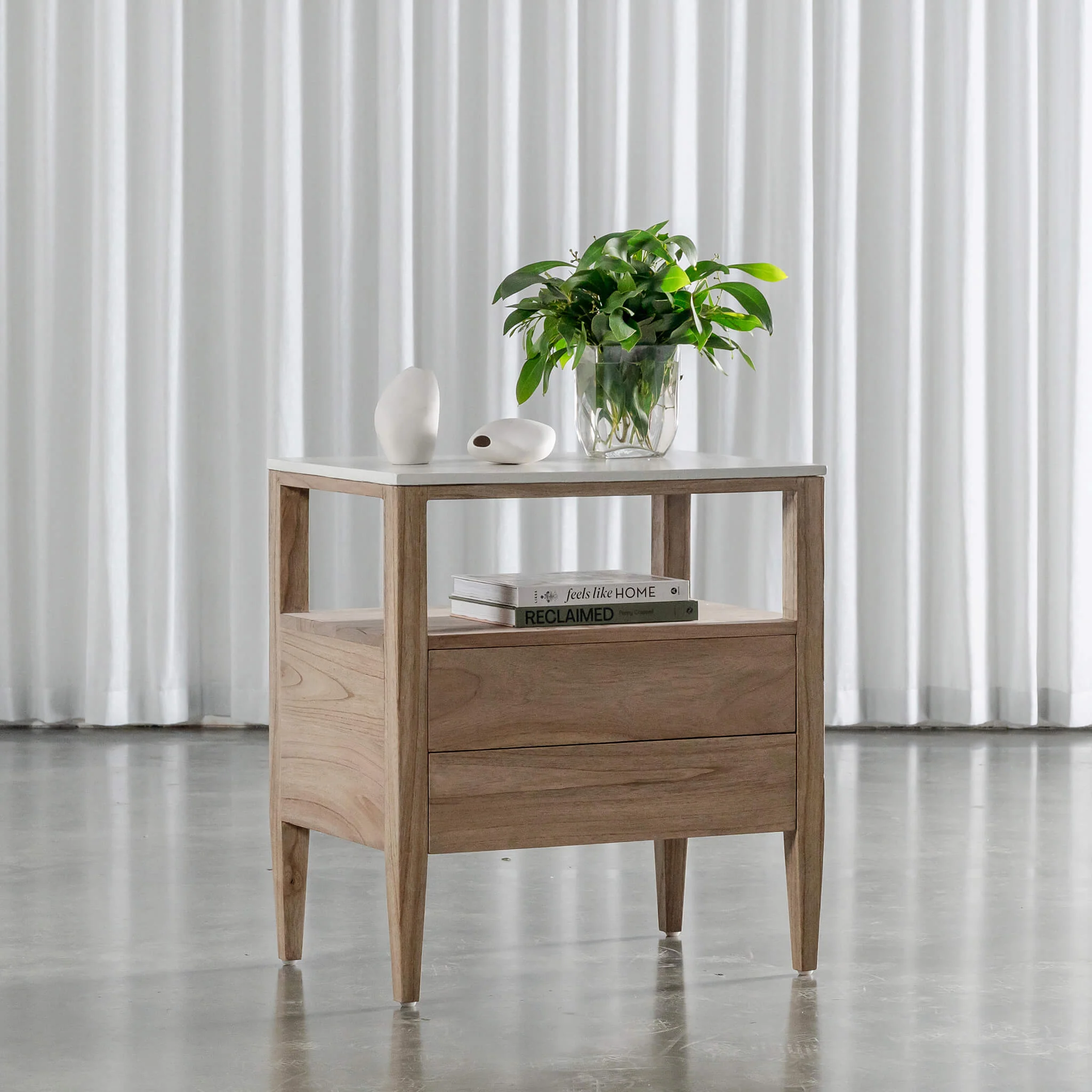 BASILIO JARDIN NIGHTSTAND | NATURAL ASH + BIANCO CIMENT - Image 5