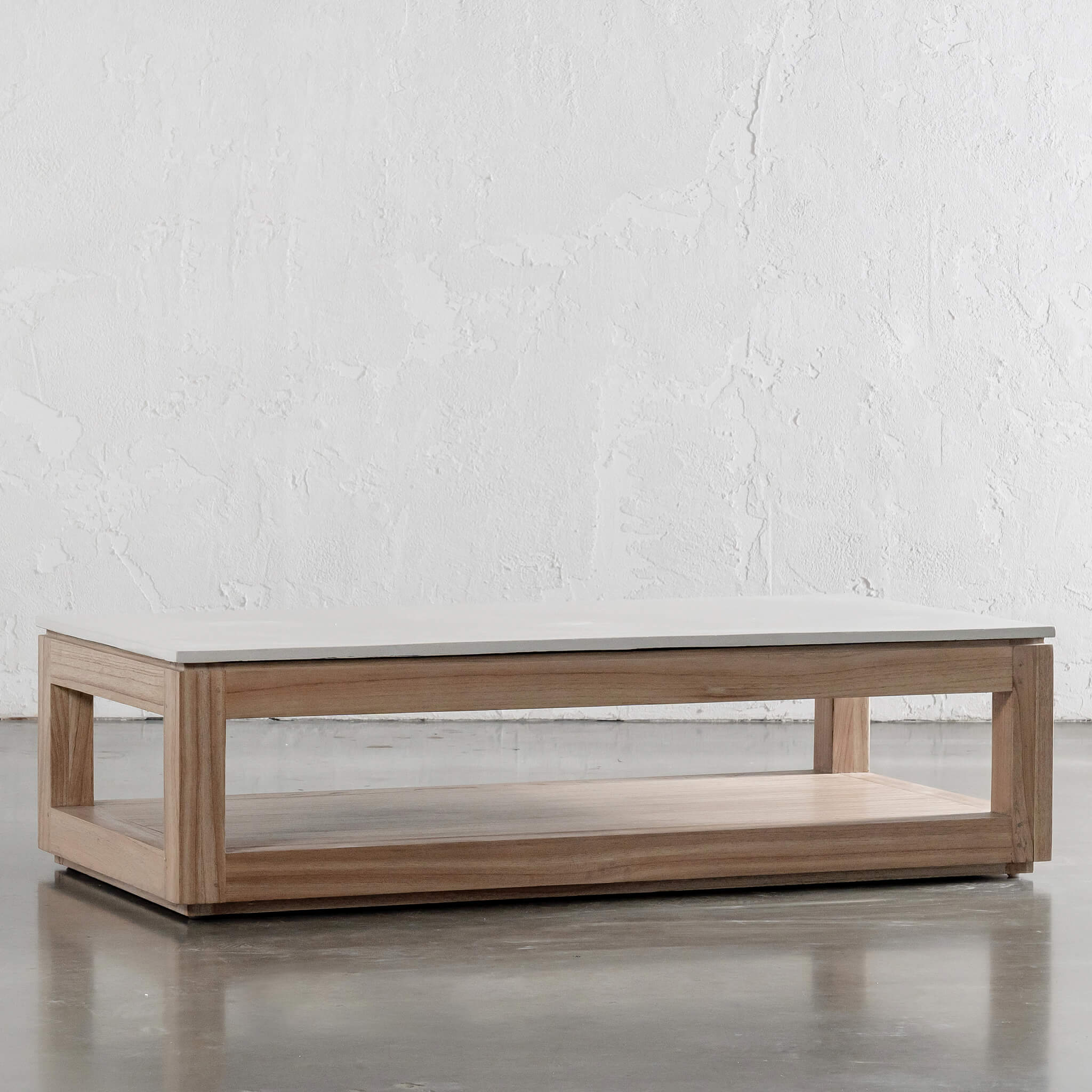BASILIO RECTANGLE COFFEE TABLE  |  NATURAL ASH + BIANCO CIMENT - Image 3