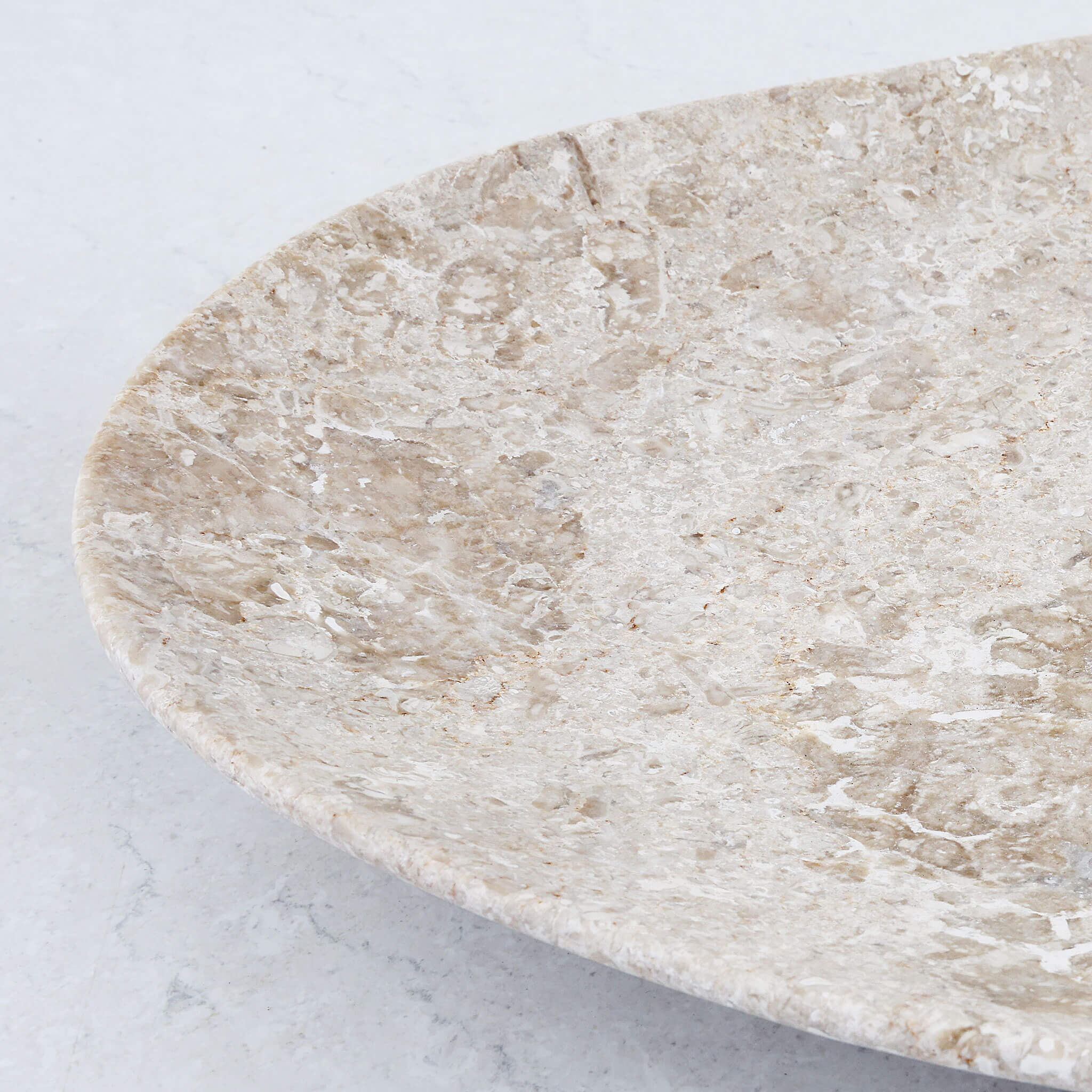 BAYAN OVAL PLATE | 50CM | ORGANIC CREMA MARBLE - Image 6