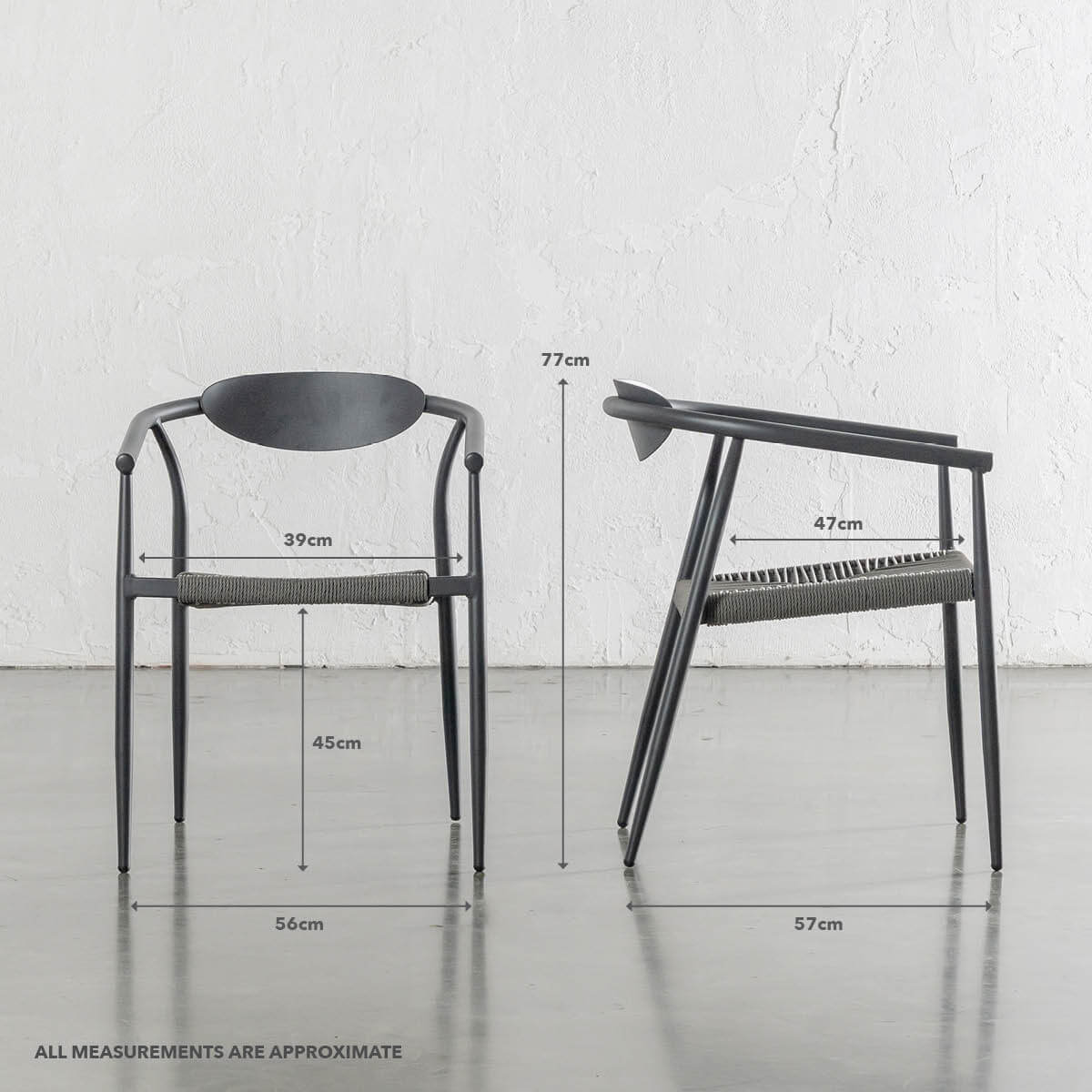 BENITO INDOOR/OUTDOOR DINING CHAIR  |  DEEP ANTHRACITE  |  BUNDLE X4 - Image 7