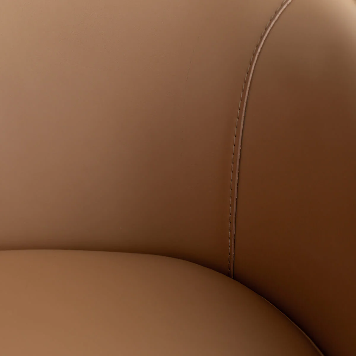 BOLINA MID CENTURY VEGAN LEATHER SWIVEL ARMCHAIR  |  SADDLE TAN - Image 11
