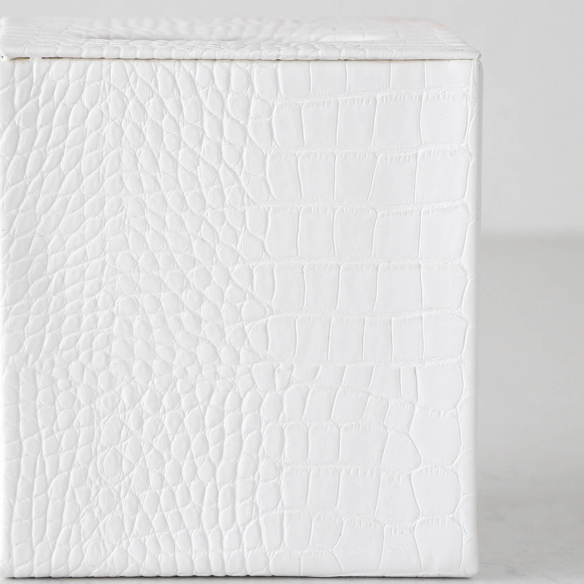 BOND CROCODILE SQUARE TISSUE BOX COVER  |  BUNDLE X2  |  LIME WHITE - Image 4