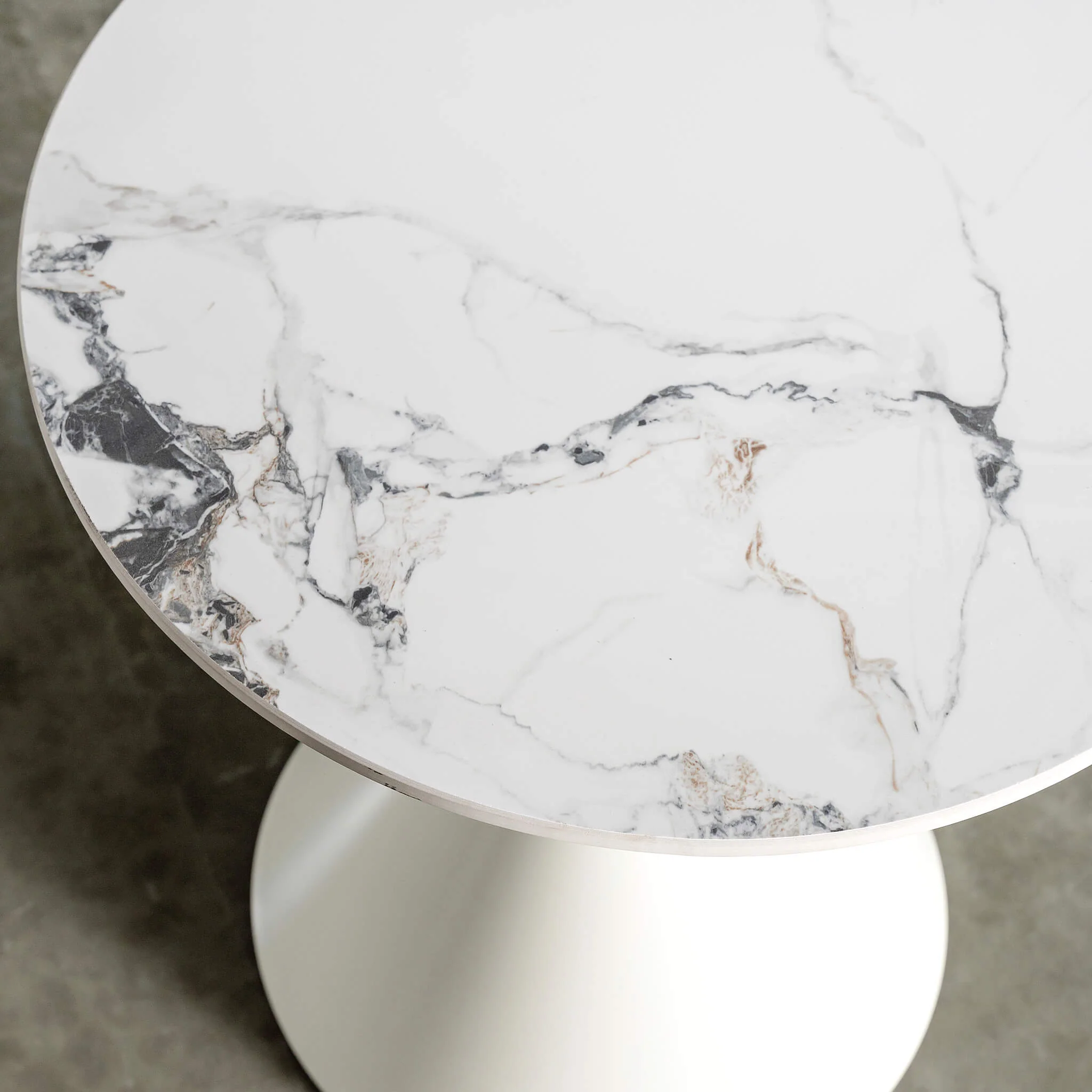 40% LTD SALE | BORGARO CERAMICA OCCASIONAL TABLES | SET OF 2 | GHOST WHITE + ONYX CALCUTTA - Image 5