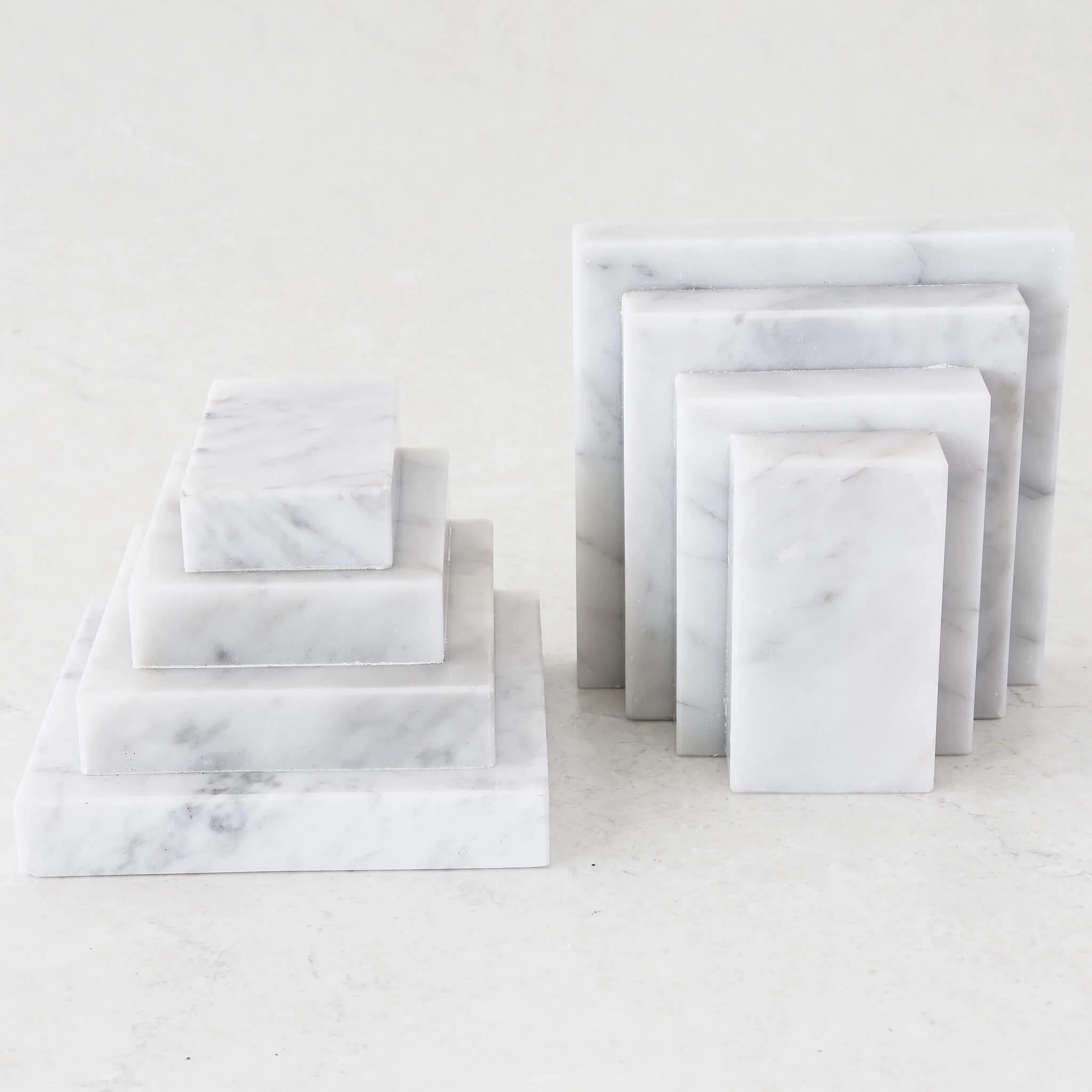 CAMERO MARBLE BOOKENDS  |  CARRARA WHITE MARBLE - Image 4