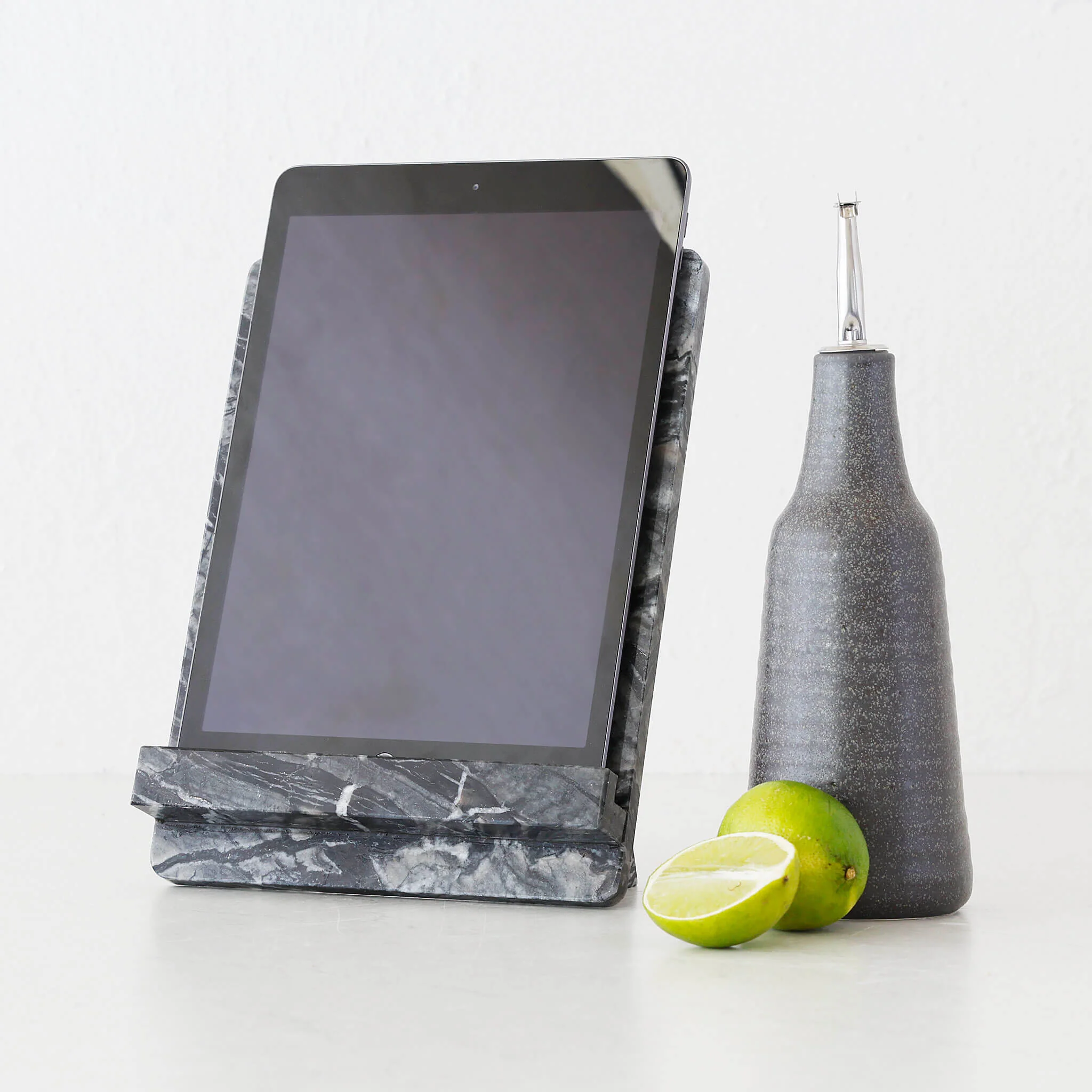 CAMERO MARBLE IPAD + COOKBOOK RECIPE STAND  |  EMAS DARK GREY MARBLE - Image 8