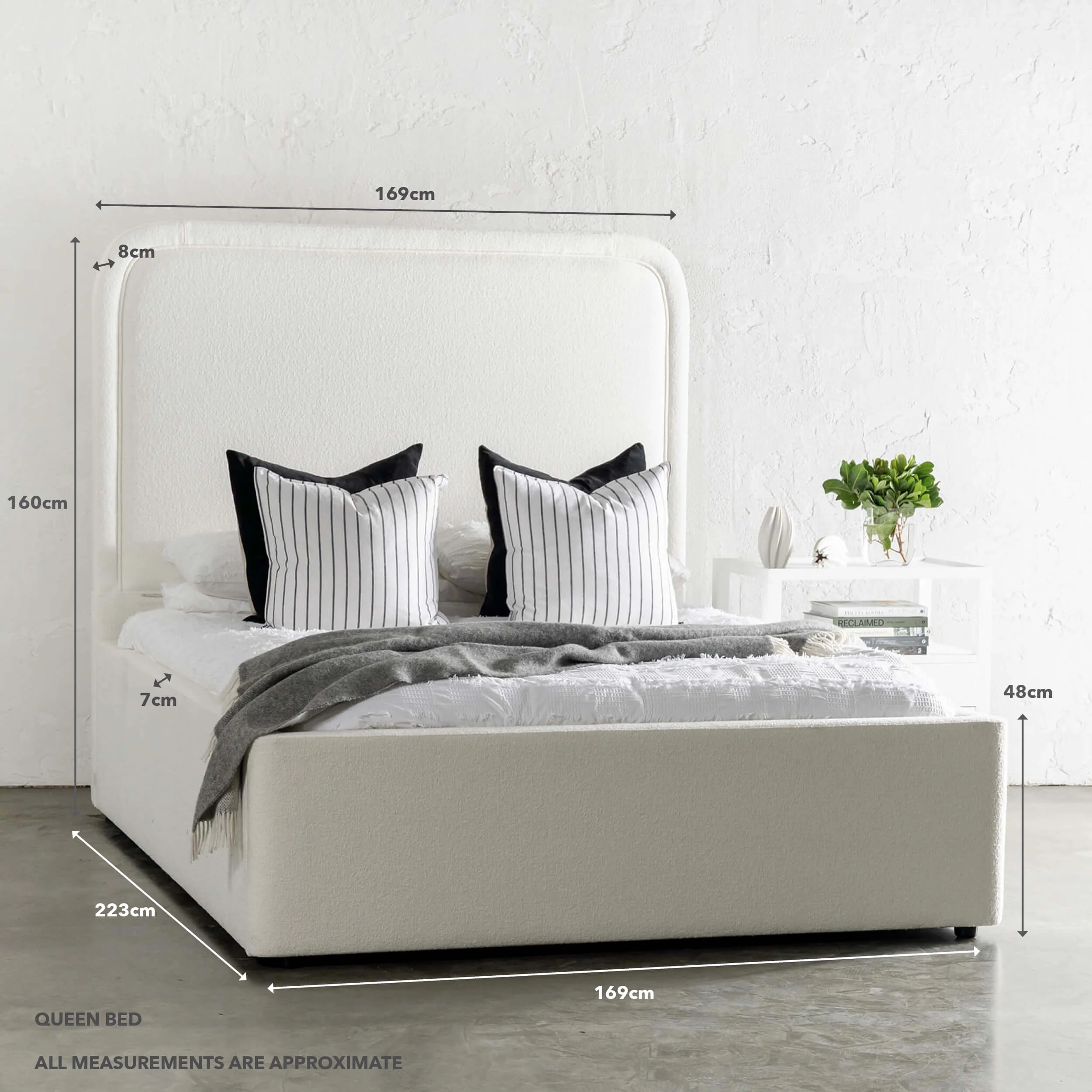 CAMMERAY ROUNDED TOP BED | TERRACE WHITE BOUCLE - Image 4
