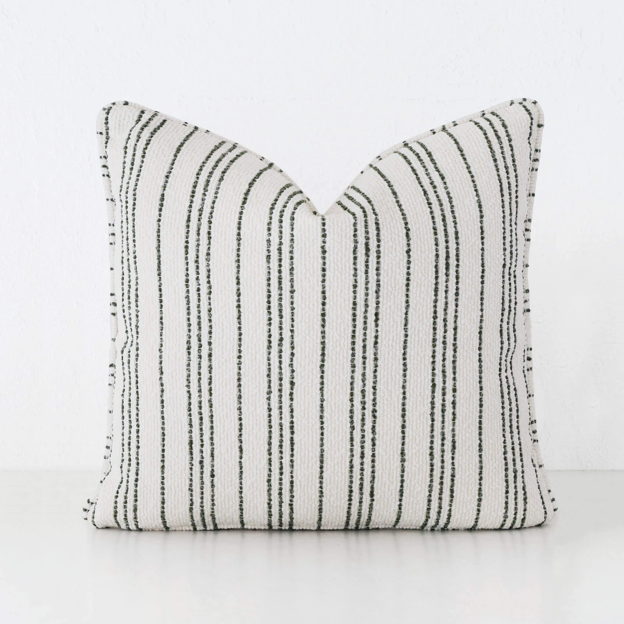 CAMPANIA STRIPE CUSHION  |  NATURAL + BLADE OLIVE   |  40X60 | 50X50 | 60X60 - Image 5