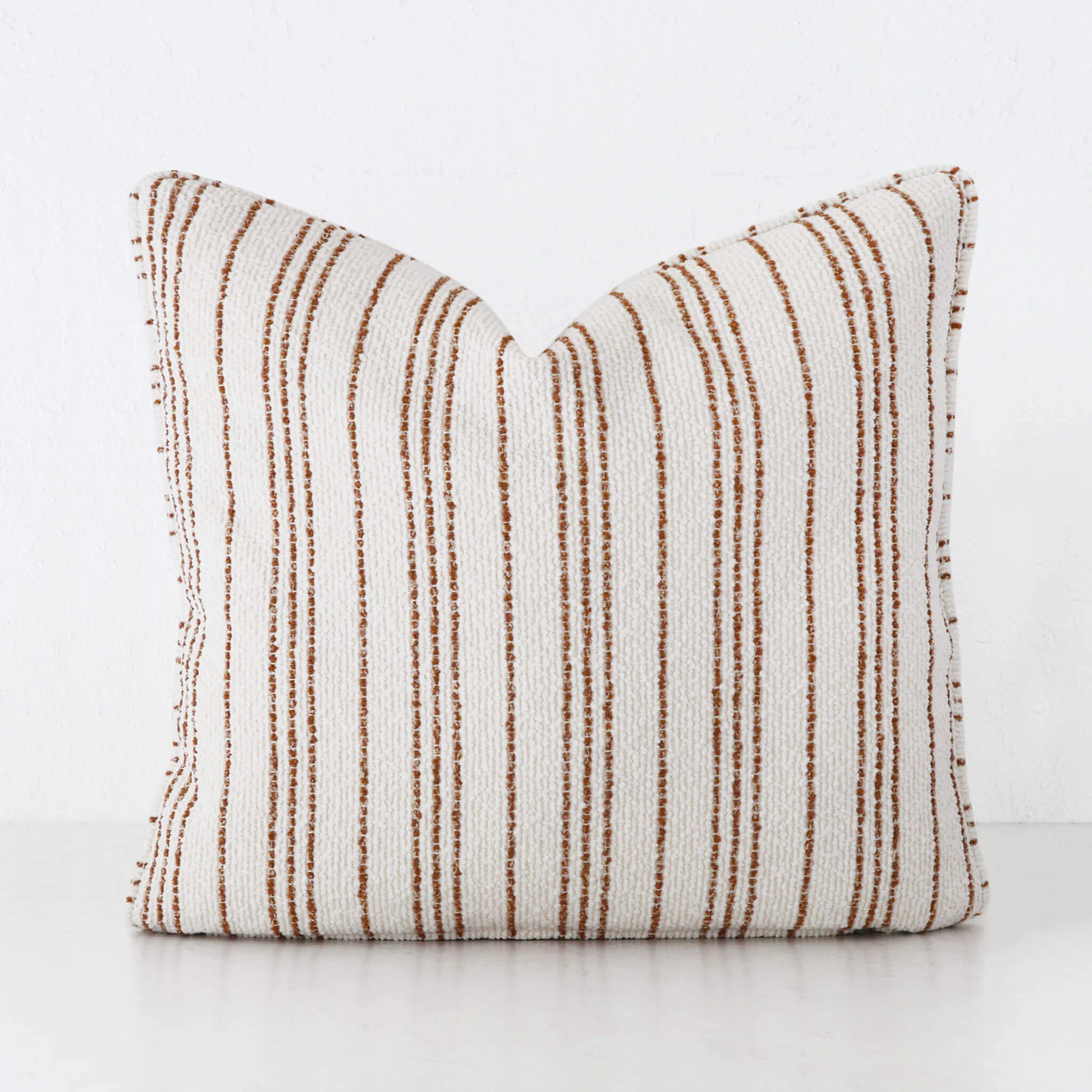 CAMPANIA STRIPE CUSHION  |  BONE + BURNT CARAMEL  |  40X60 | 50X50 | 60X60 - Image 5
