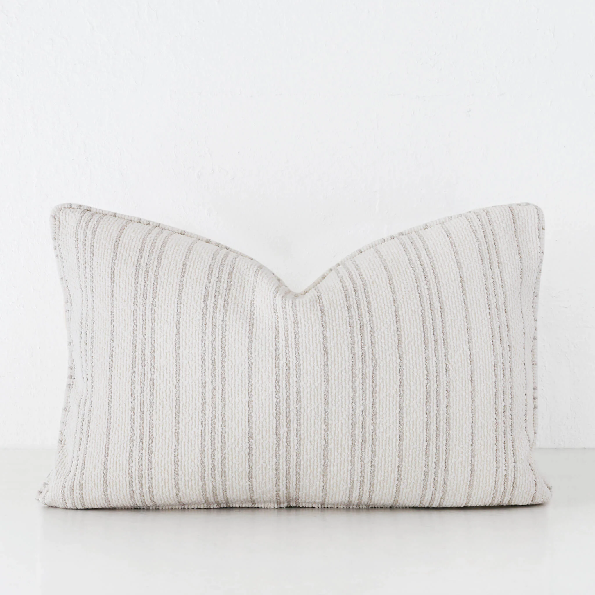 CAMPANIA STRIPE CUSHION  |  BONE + PEBBLE BEIGE  |  40X60 | 50X50 | 60X60 - Image 2