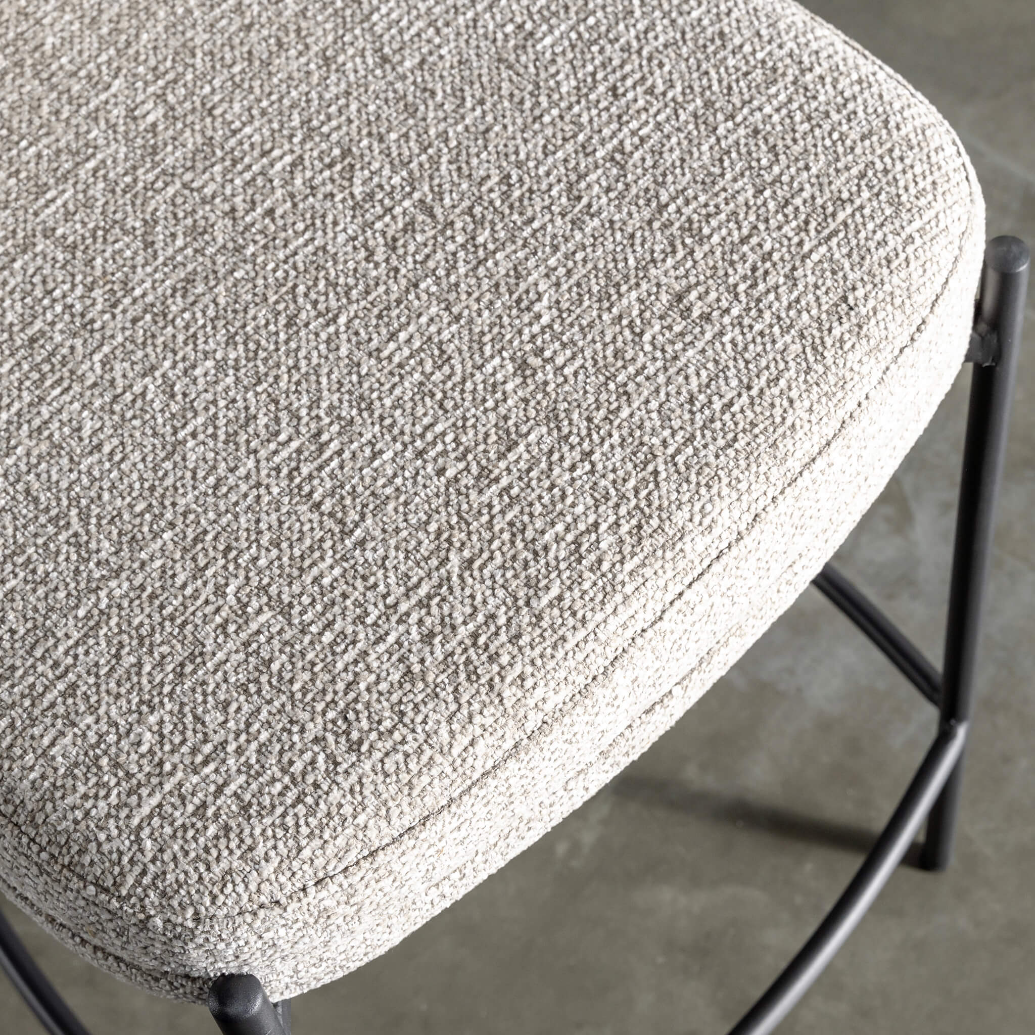 CARMO MODERNA LOW BACK FABRIC BAR CHAIR | FLAX ROYALE + BLACK FRAME - Image 2