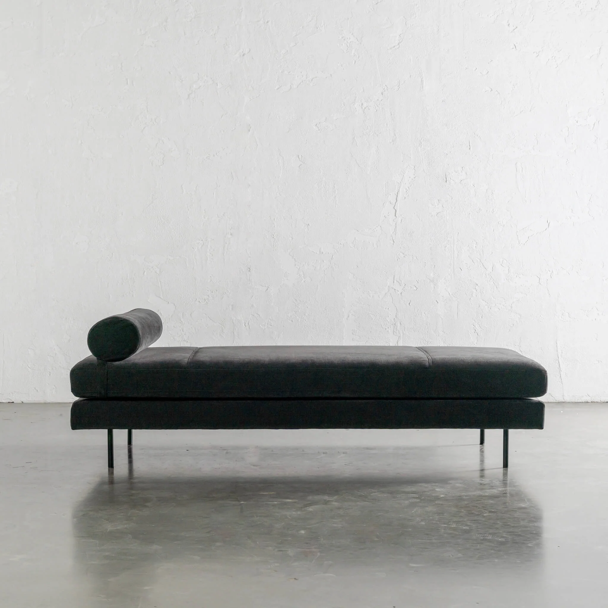CARSON CONTEMPO RIBBED DAY BED | NOIR BLACK TEXTURED VELOUR - Image 8