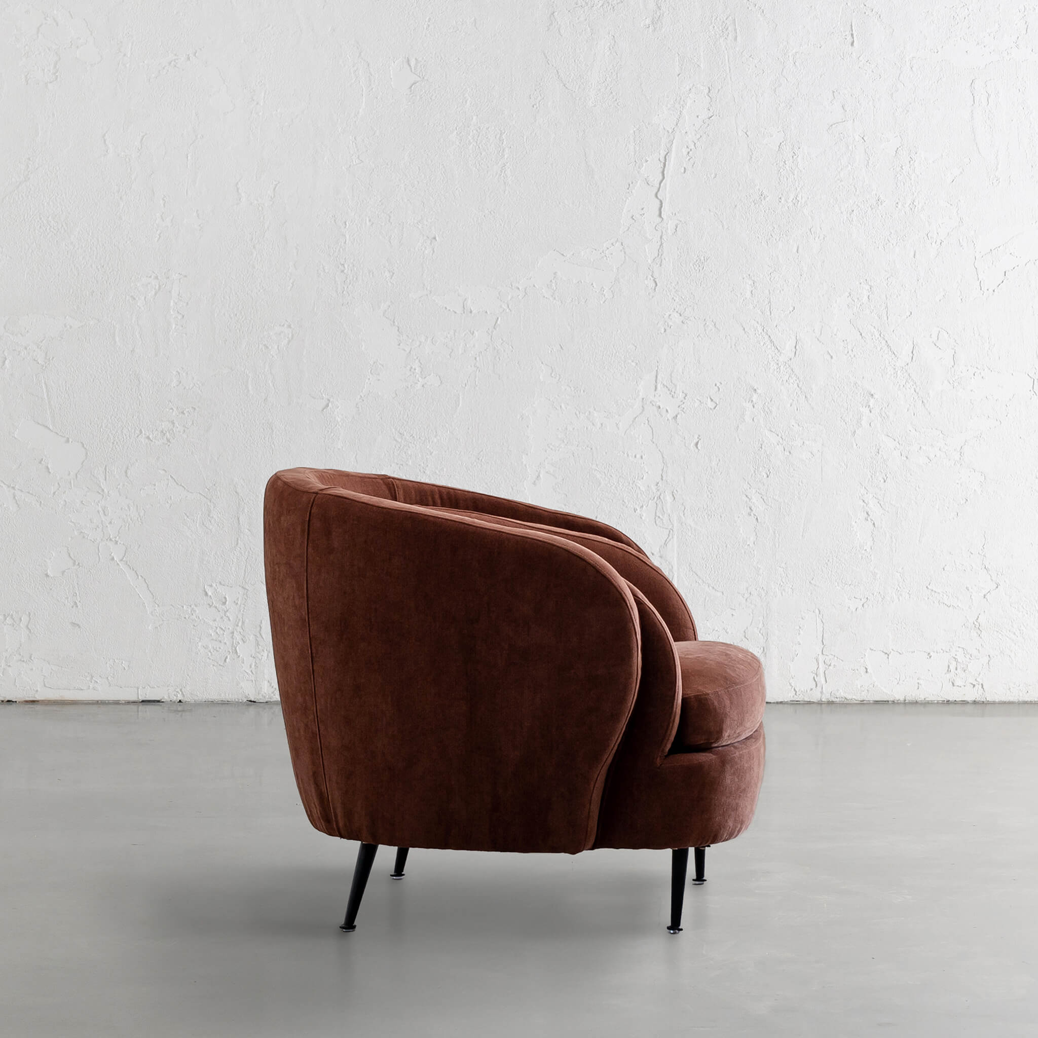 CARSON CURVE ARMCHAIR | TERRA RUST TEXTURED VELOUR - Image 3
