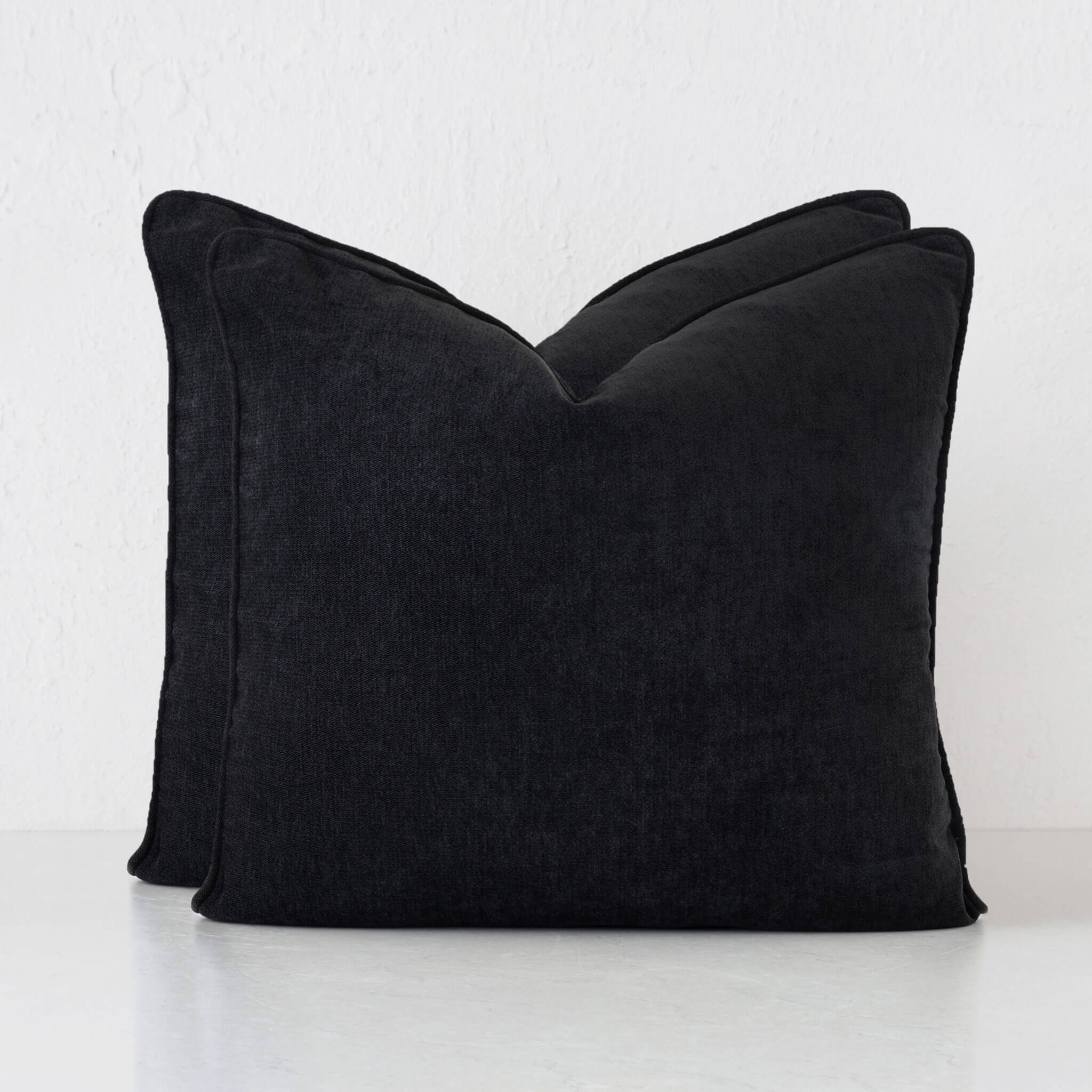 CARSON CUSHION BUNDLE X2 | 50X50 | NOIR BLACK TEXTURED VELOUR