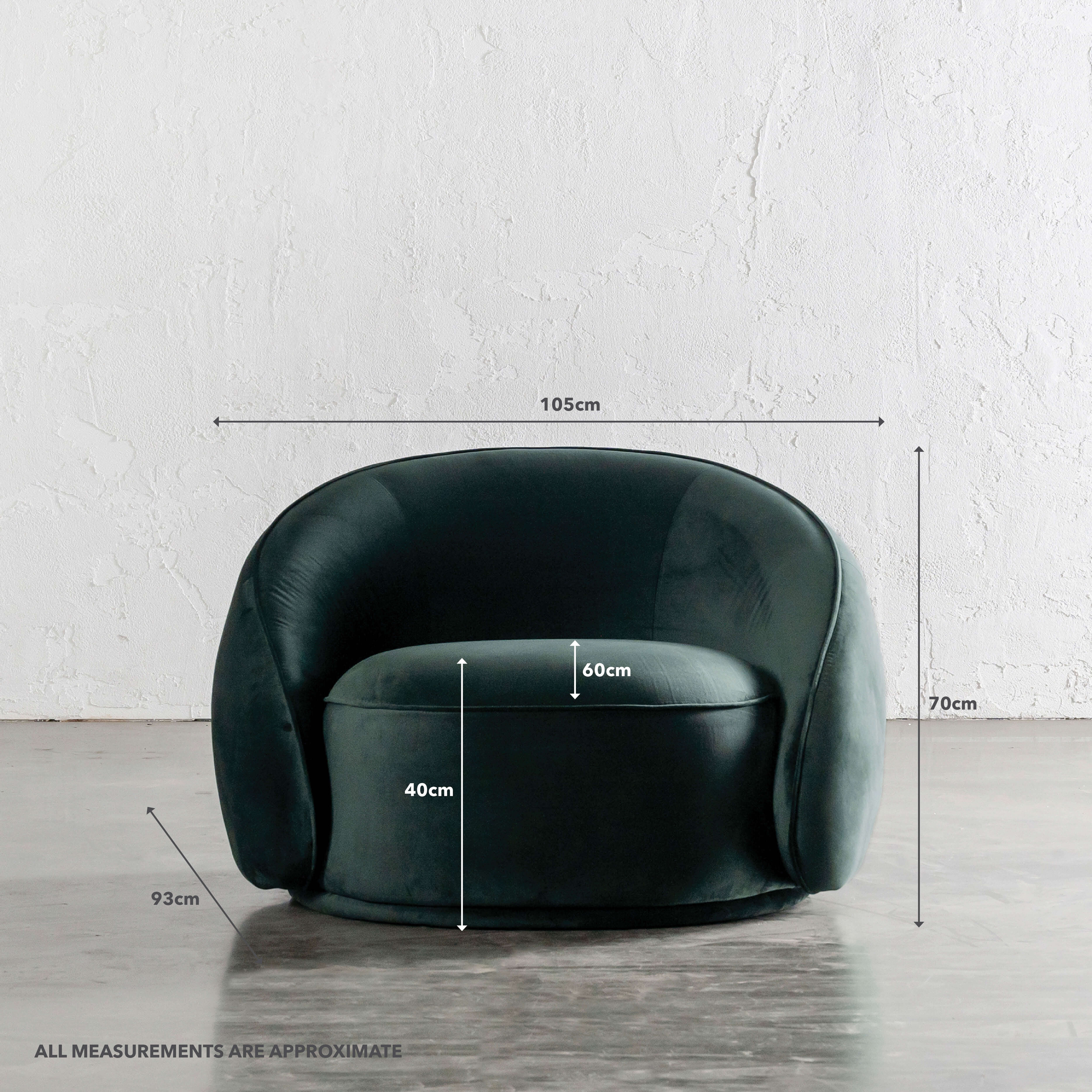 CARSON LINCOLN CURVED ARMCHAIR | HIGHLAND GREEN VELVET - Image 9