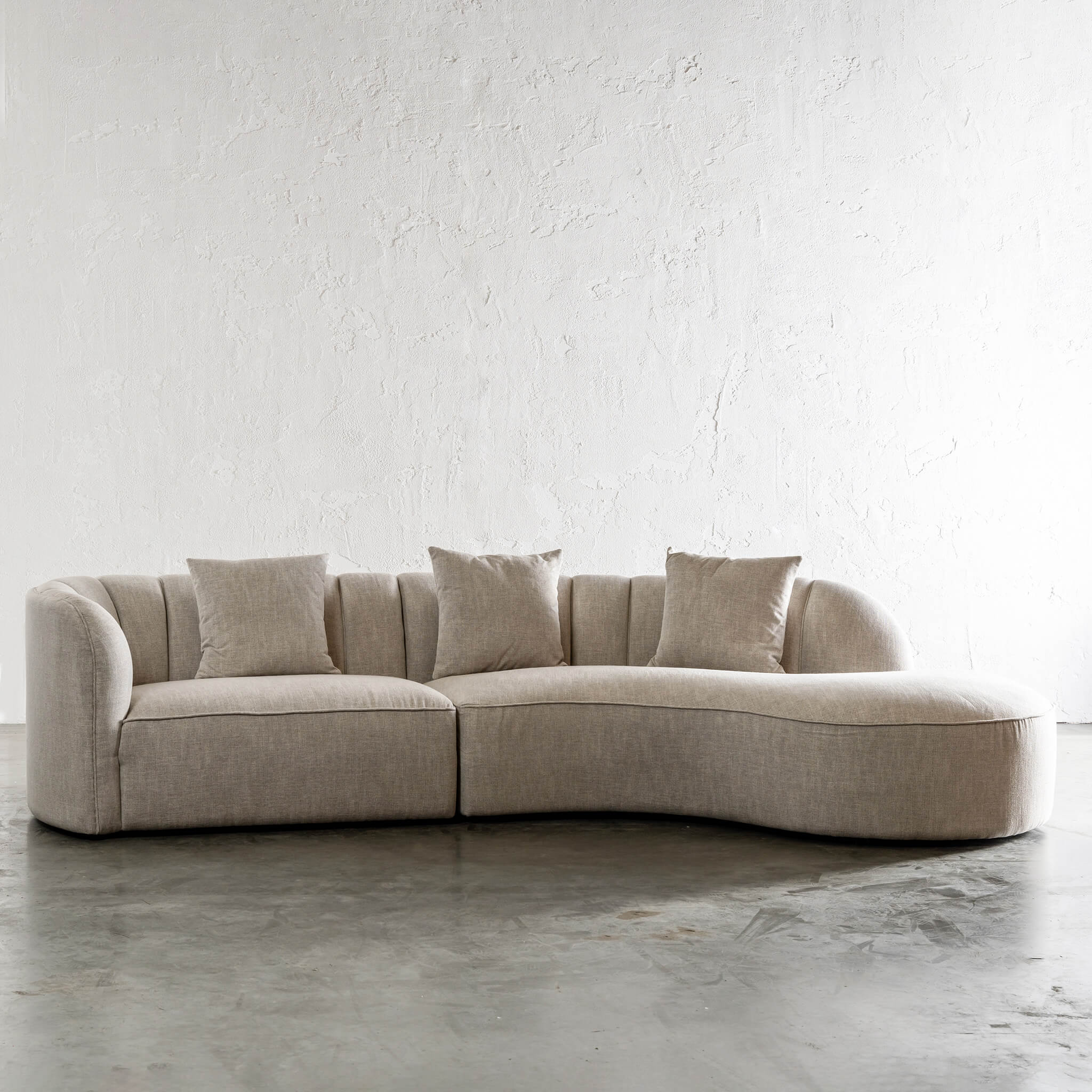 CARSON MODERNA CURVED RIBBED MODULAR SOFA | JOVAN EARTH - Image 3
