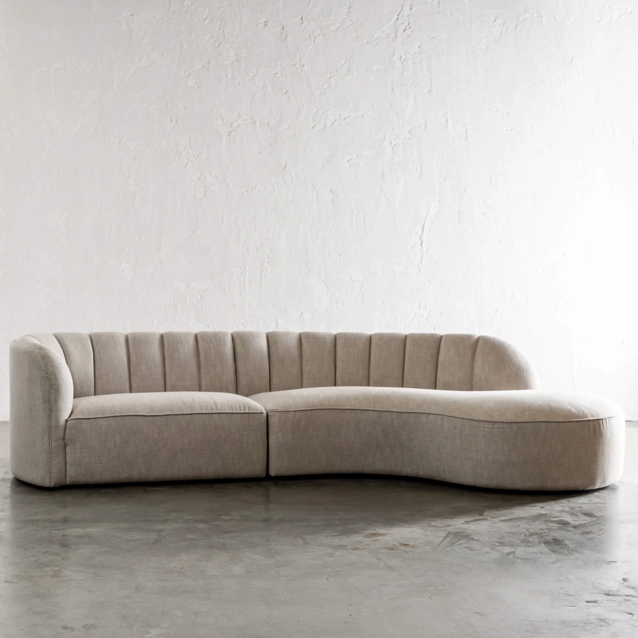 CARSON MODERNA CURVED RIBBED MODULAR SOFA | JOVAN EARTH - Image 8