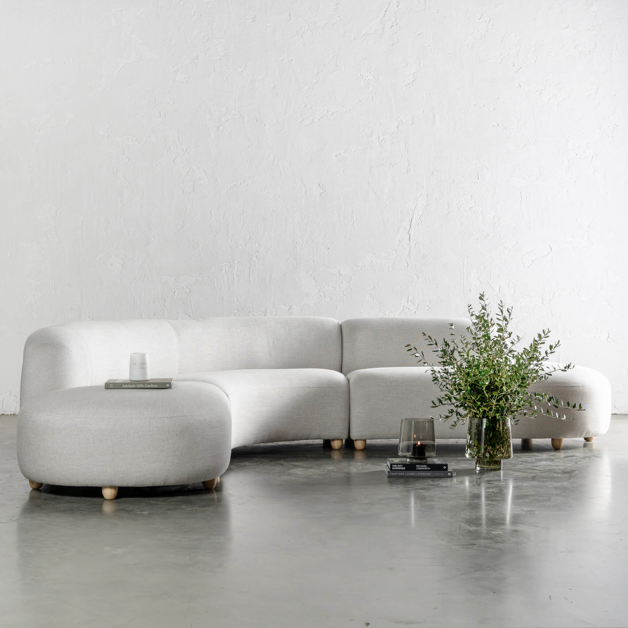 CARSON ROUNDED MODULAR SOFA | JOVAN DOVE NATURAL