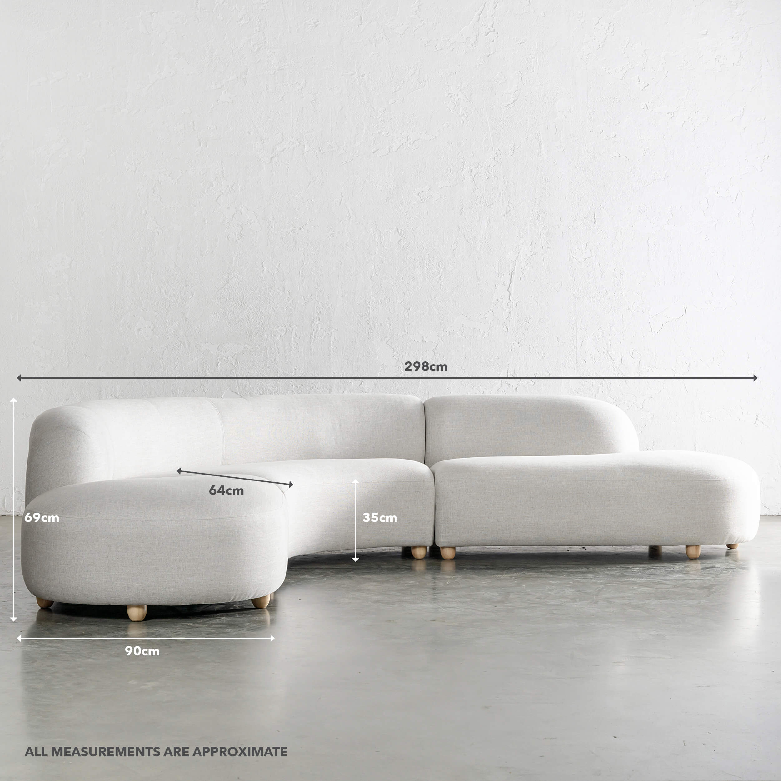 CARSON ROUNDED MODULAR SOFA | JOVAN DOVE NATURAL - Image 6