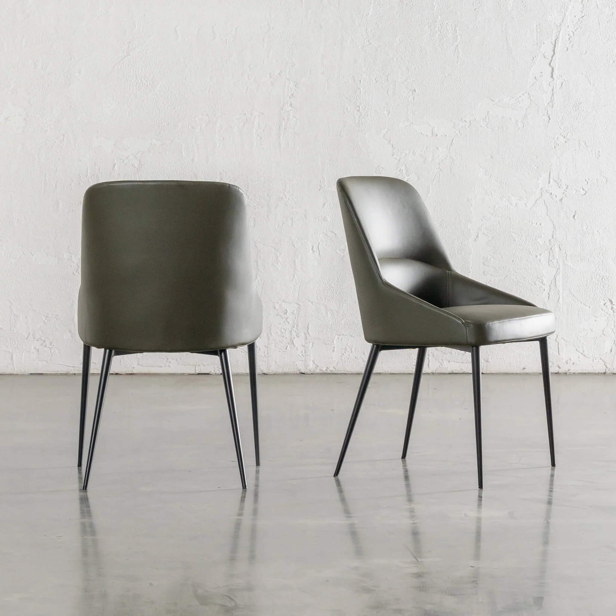 CARTER DINING CHAIR  |  MEDITERRANEAN DEEP OLIVE VEGAN LEATHER - Image 3