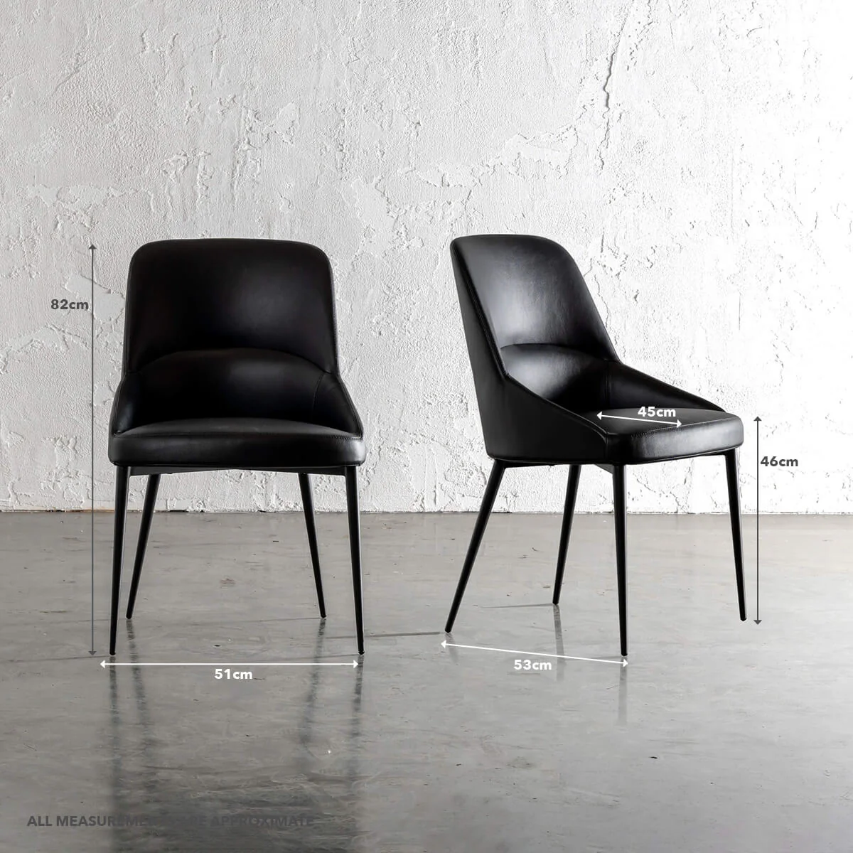 CARTER VEGAN LEATHER DINING CHAIR  |  BUNDLE + SAVE  |  NOIR BLACK VEGAN LEATHER - Image 6