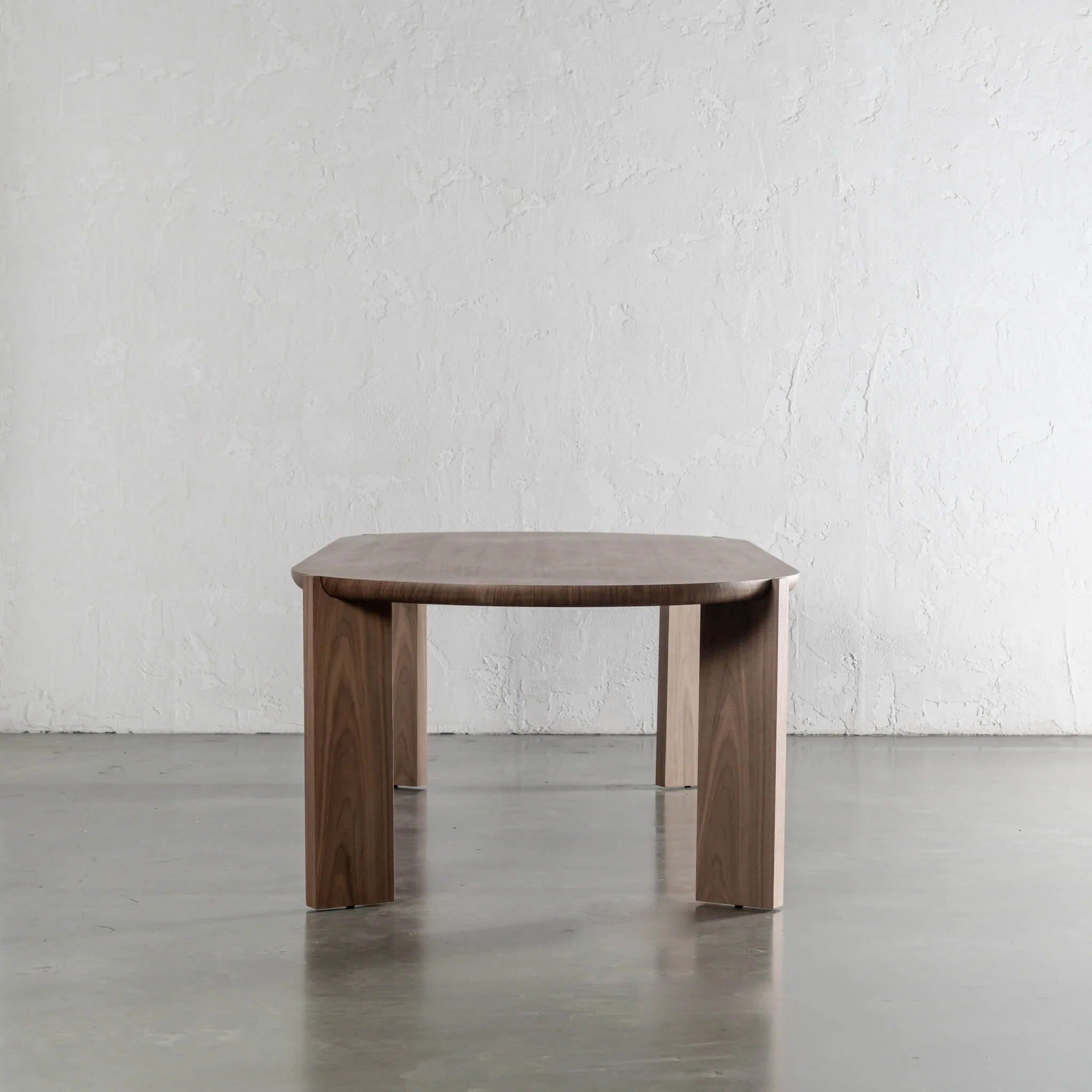 CASSAN ROUNDED DINING TABLE | DEEP WALNUT WOOD GRAIN | 210CM - Image 6