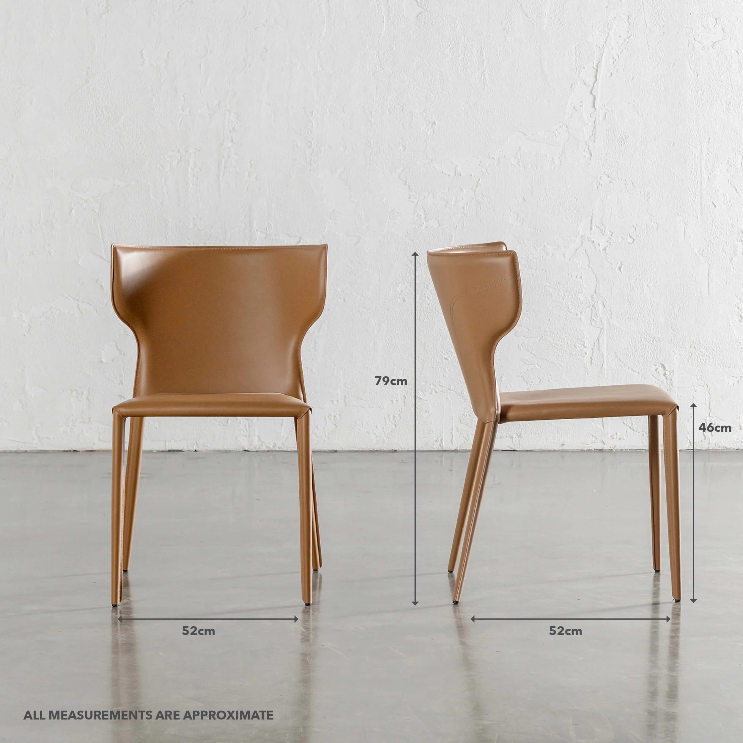 CAYDEN MID CENTURY VEGAN LEATHER DINING CHAIR | BUNDLE + SAVE | SADDLE TAN - Image 8