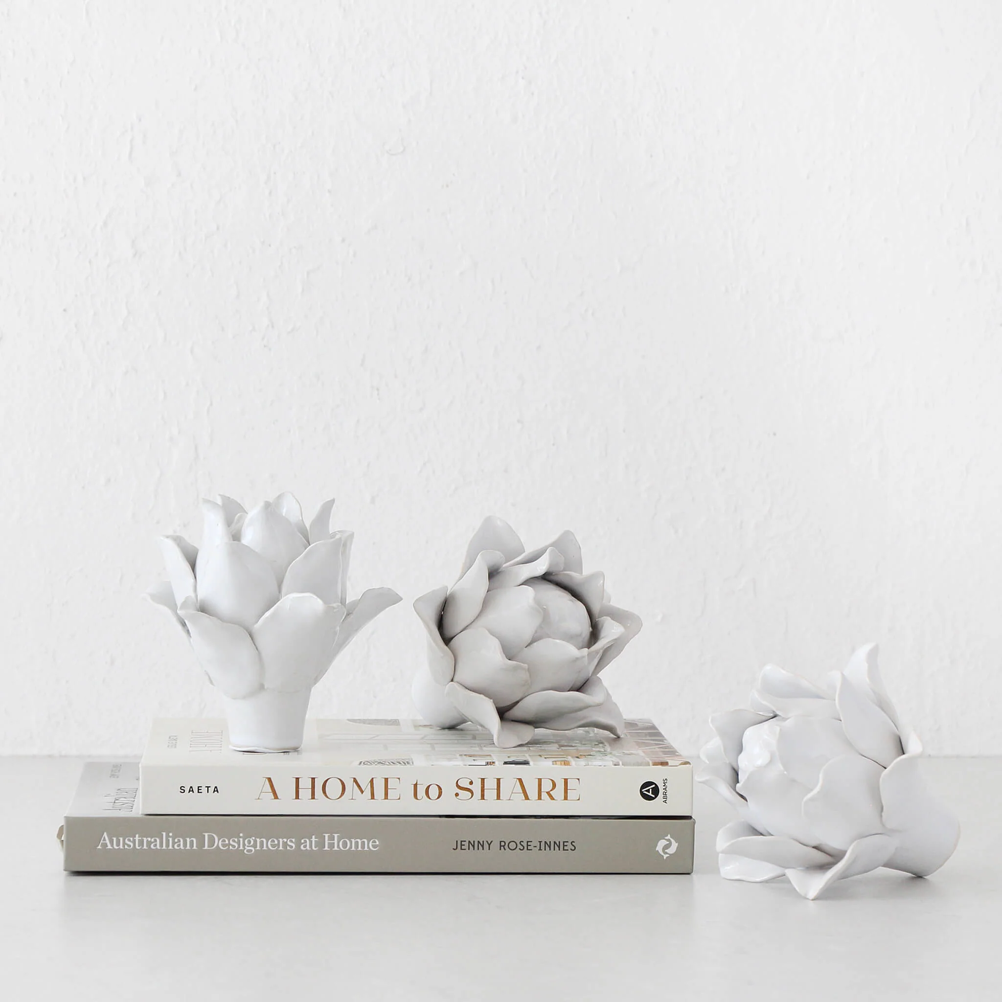 CERAMIC ARTICHOKE | SET OF 3 | WHITE CERAMIC