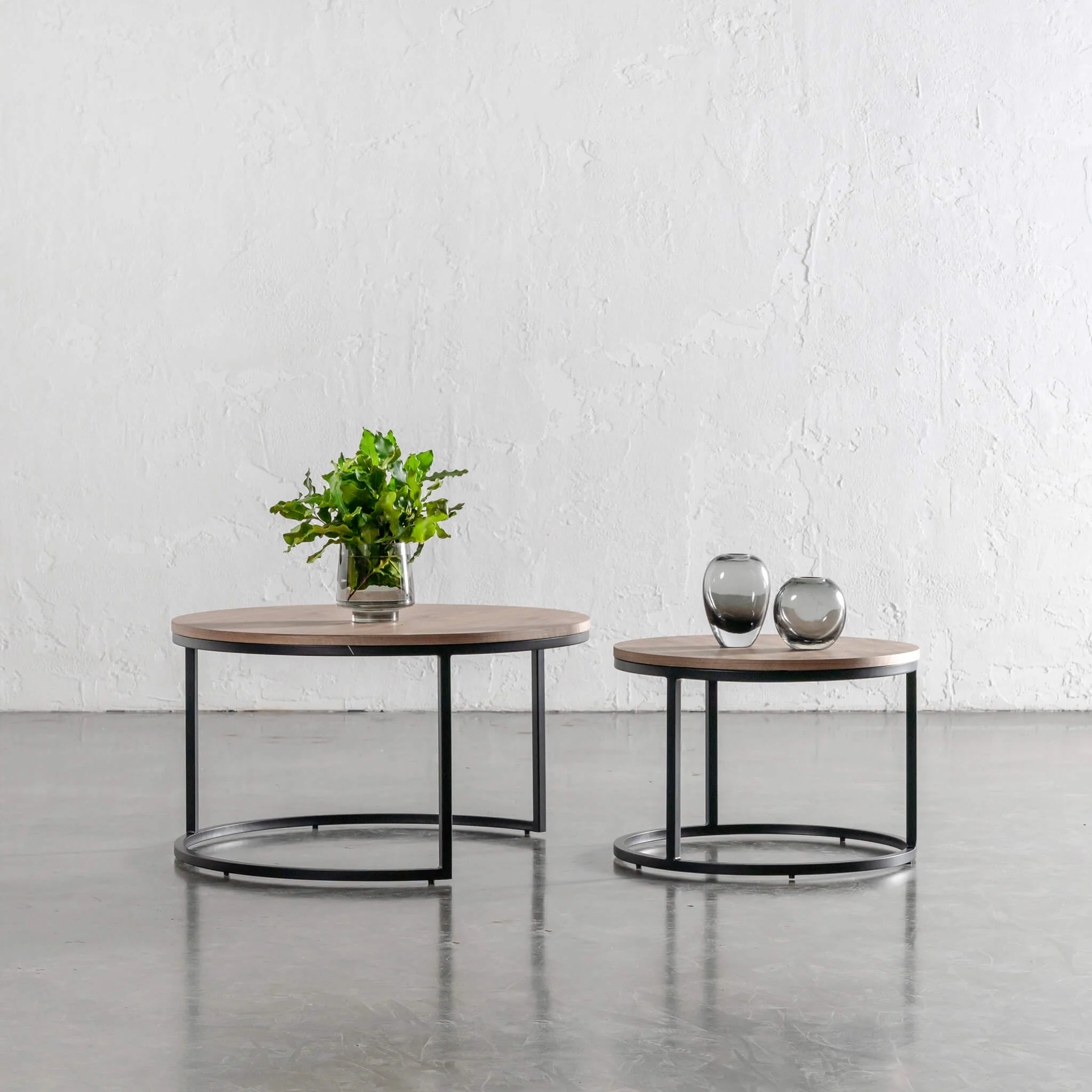 CHIARA COFFEE TABLE SET OF 2 | WALNUT WOOD GRAIN